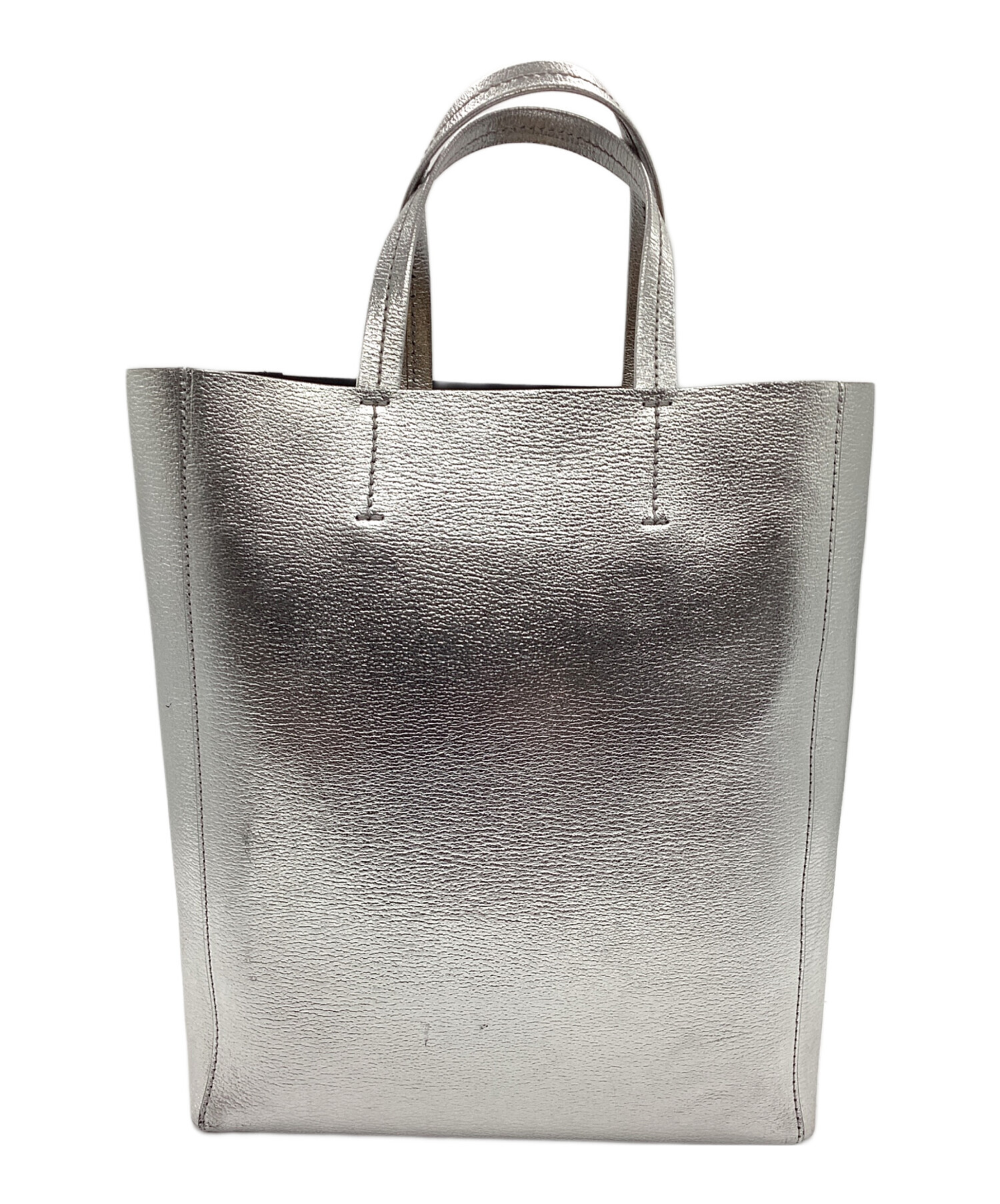 中古】 CELINE セリーヌ カバ スモール バッグ シルバー（ミニ 