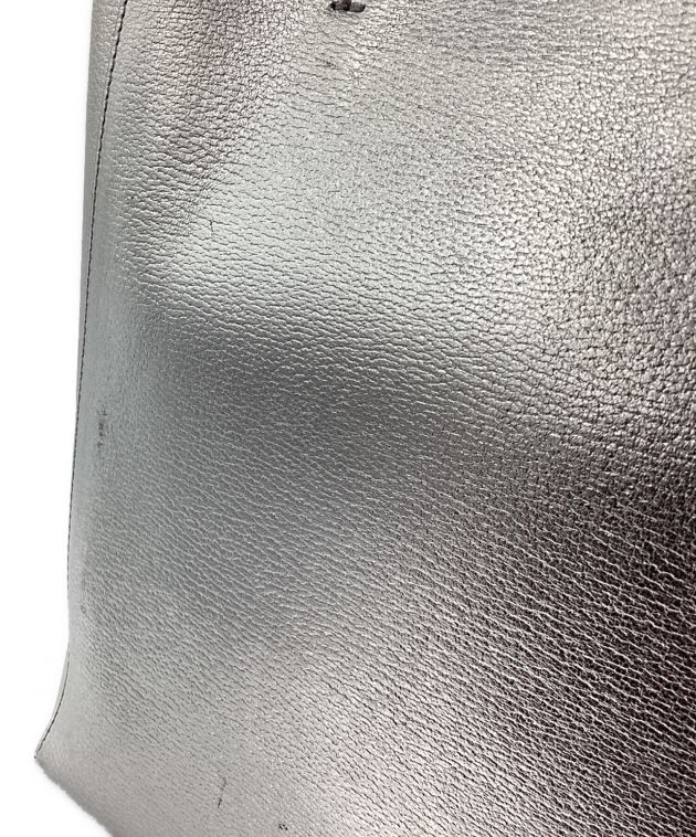 中古】 CELINE セリーヌ カバ スモール バッグ シルバー（ミニ 