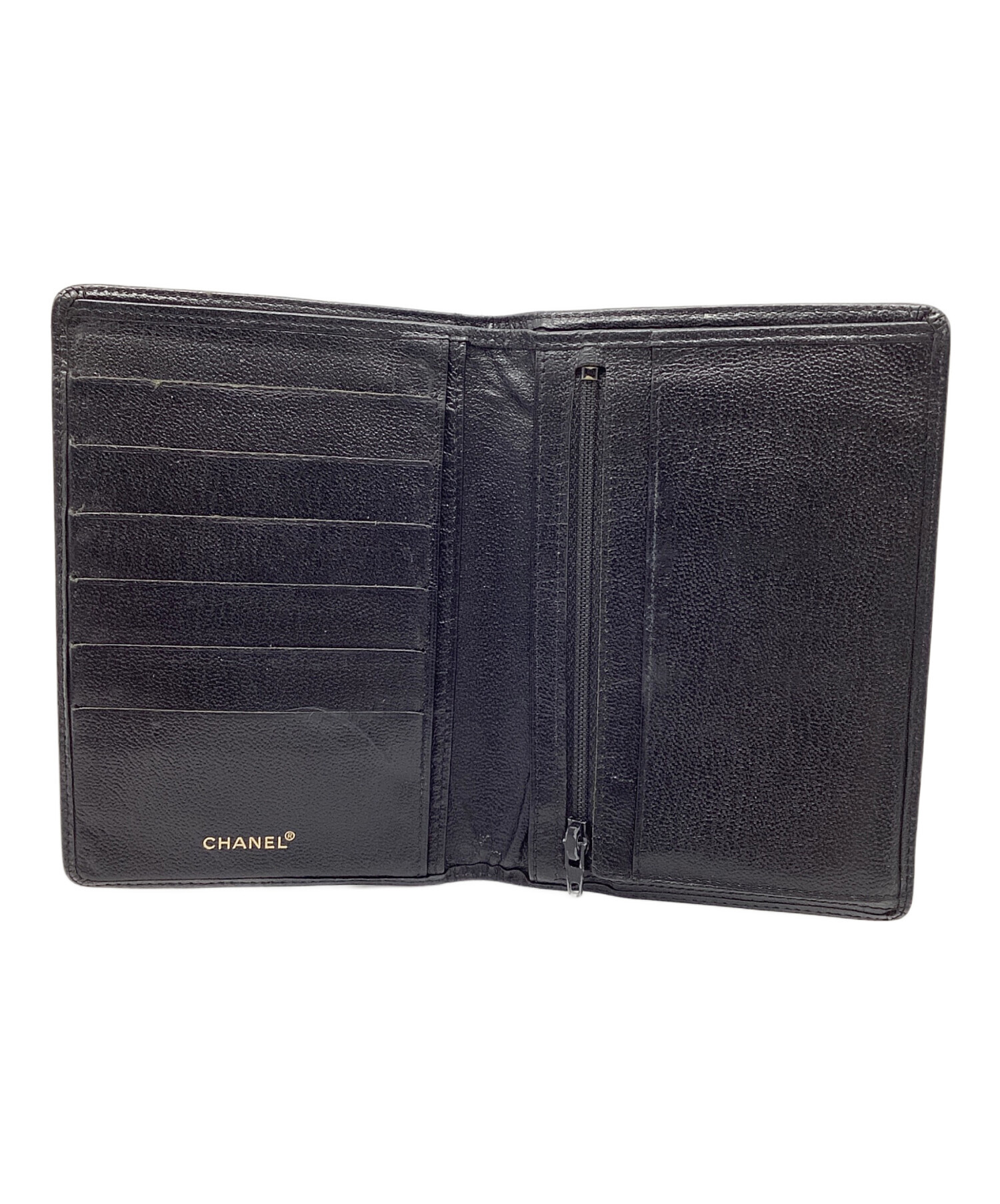 中古・古着通販】CHANEL (シャネル) ココマーク 2つ折り財布 ブラック