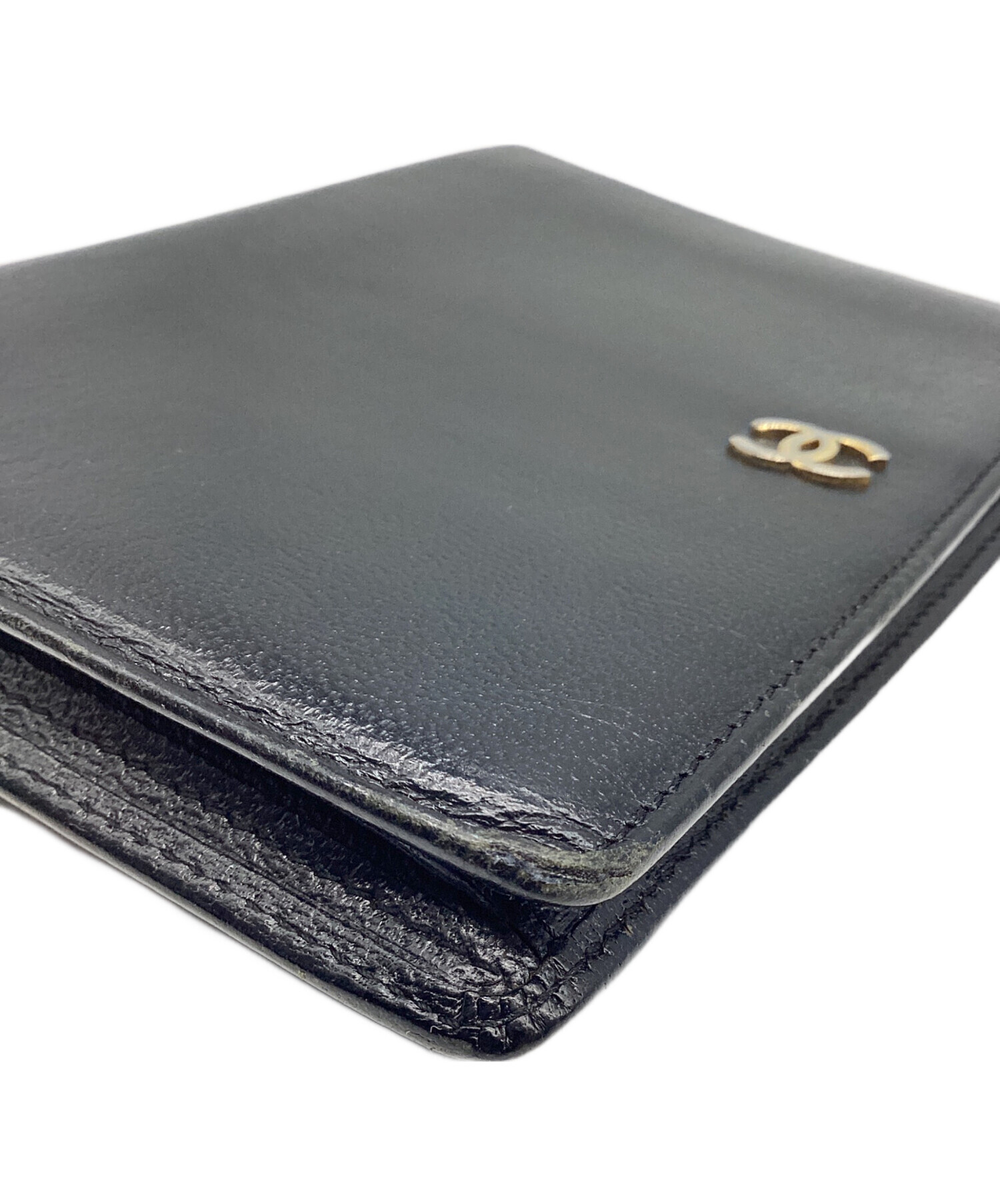 中古・古着通販】CHANEL (シャネル) ココマーク 2つ折り財布 ブラック