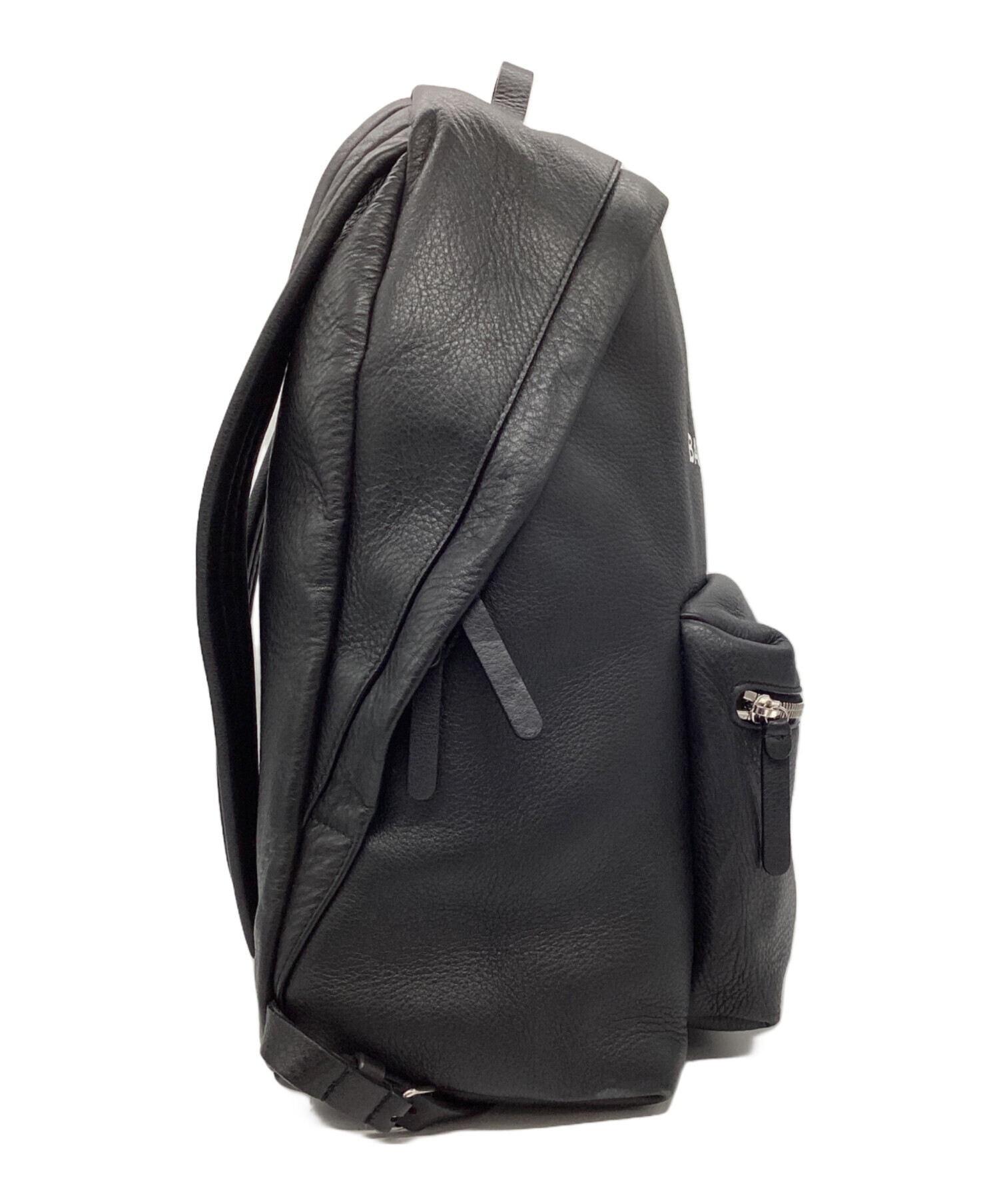 激レア美品✨ バレンシアガ　BALENCIAGA リュック シボ革　ブラック 中古・古着通販】BALENCIAGA (バレンシアガ) レザーリュック ブラック