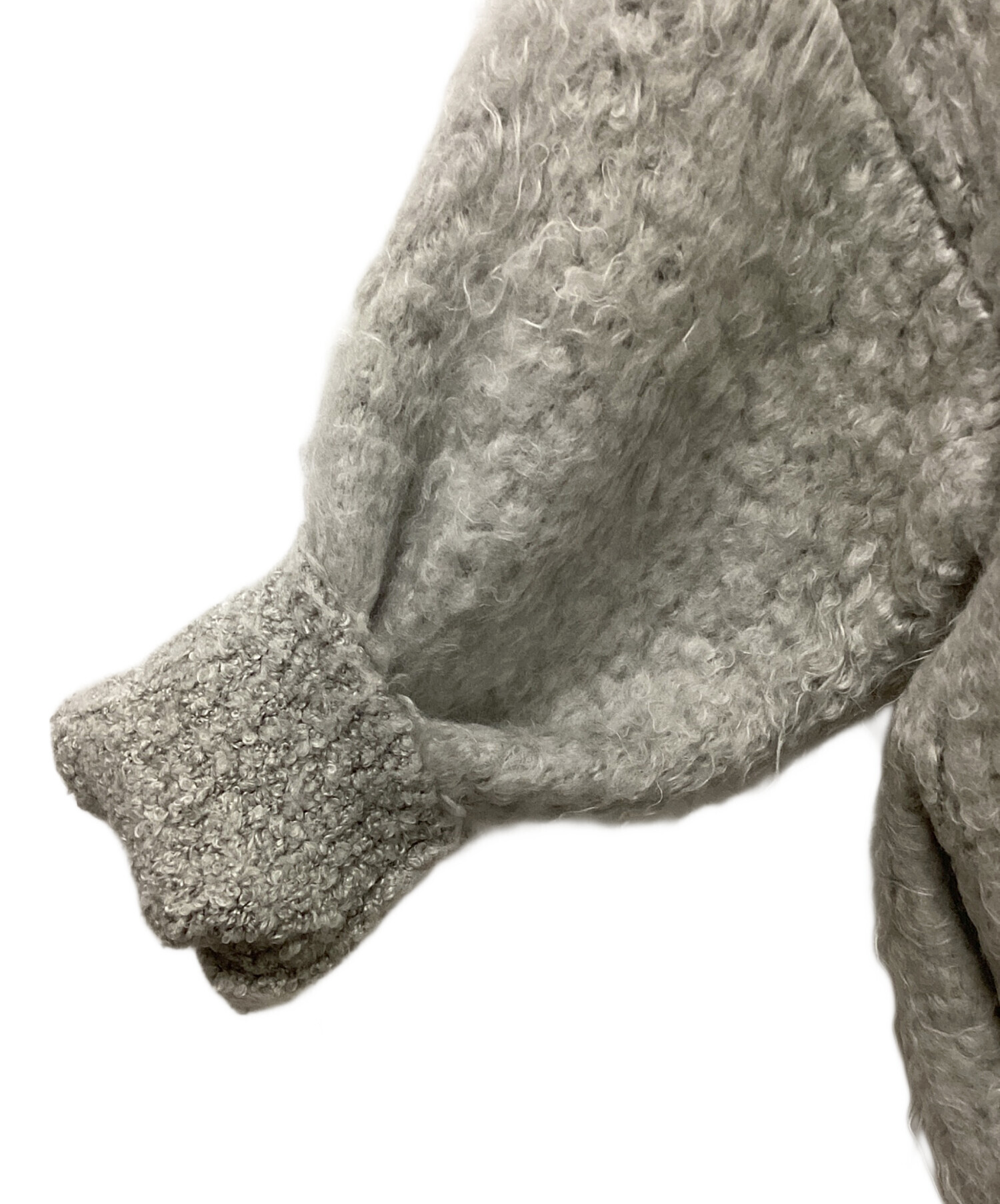 美品　ELLIE シャギーニット　カーディガン　フリーサイズ　グレー 中古・古着通販】ELLIE (エリー) シャギーニットカーディガン ライト