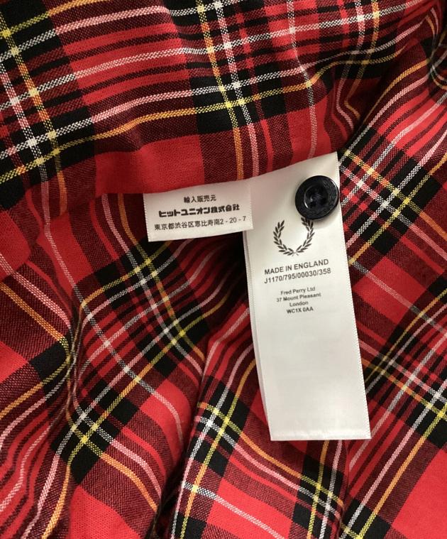 FRED PERRY ハリントンジャケット 赤 S ワンポイント刺繍ロゴ 中古・古着通販】FRED PERRY (フレッドペリー) リイシュー ハリントン