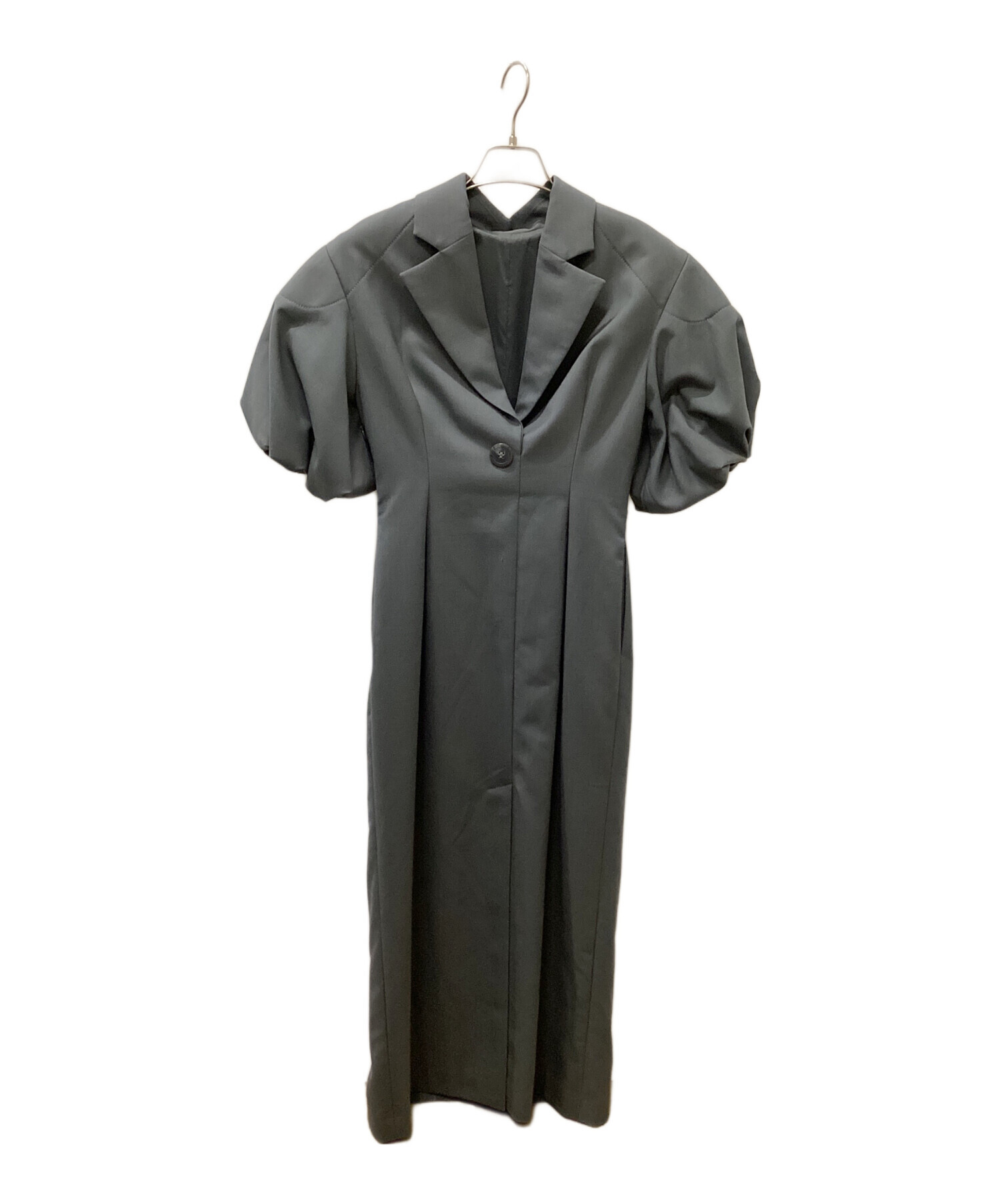 エンフォルド ワンピース　グレー　36 中古・古着通販】ENFOLD (エンフォルド) パフスリーブワンピース