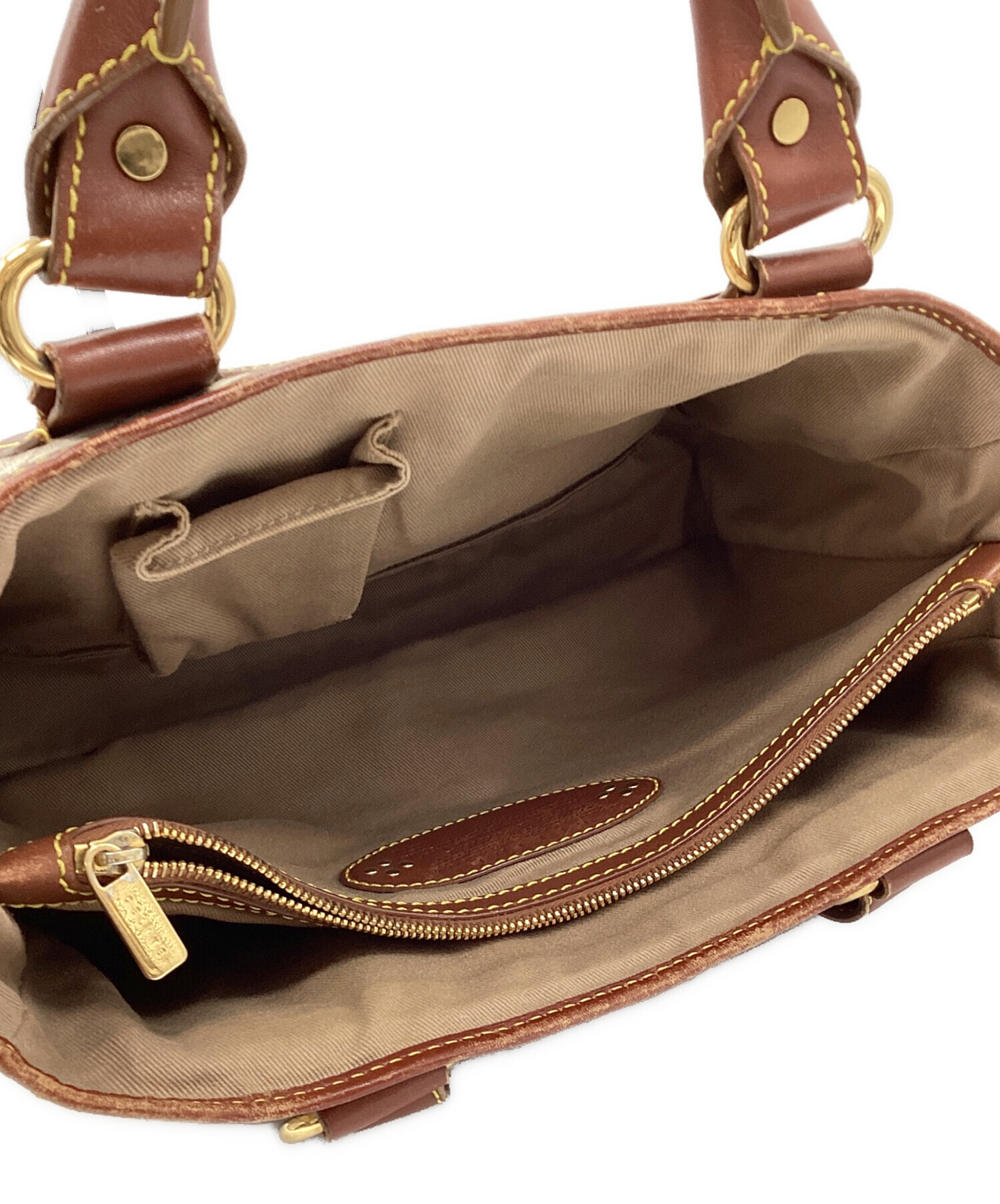 中古・古着通販】CELINE (セリーヌ) ブギーバッグ ブラウン×ベージュ
