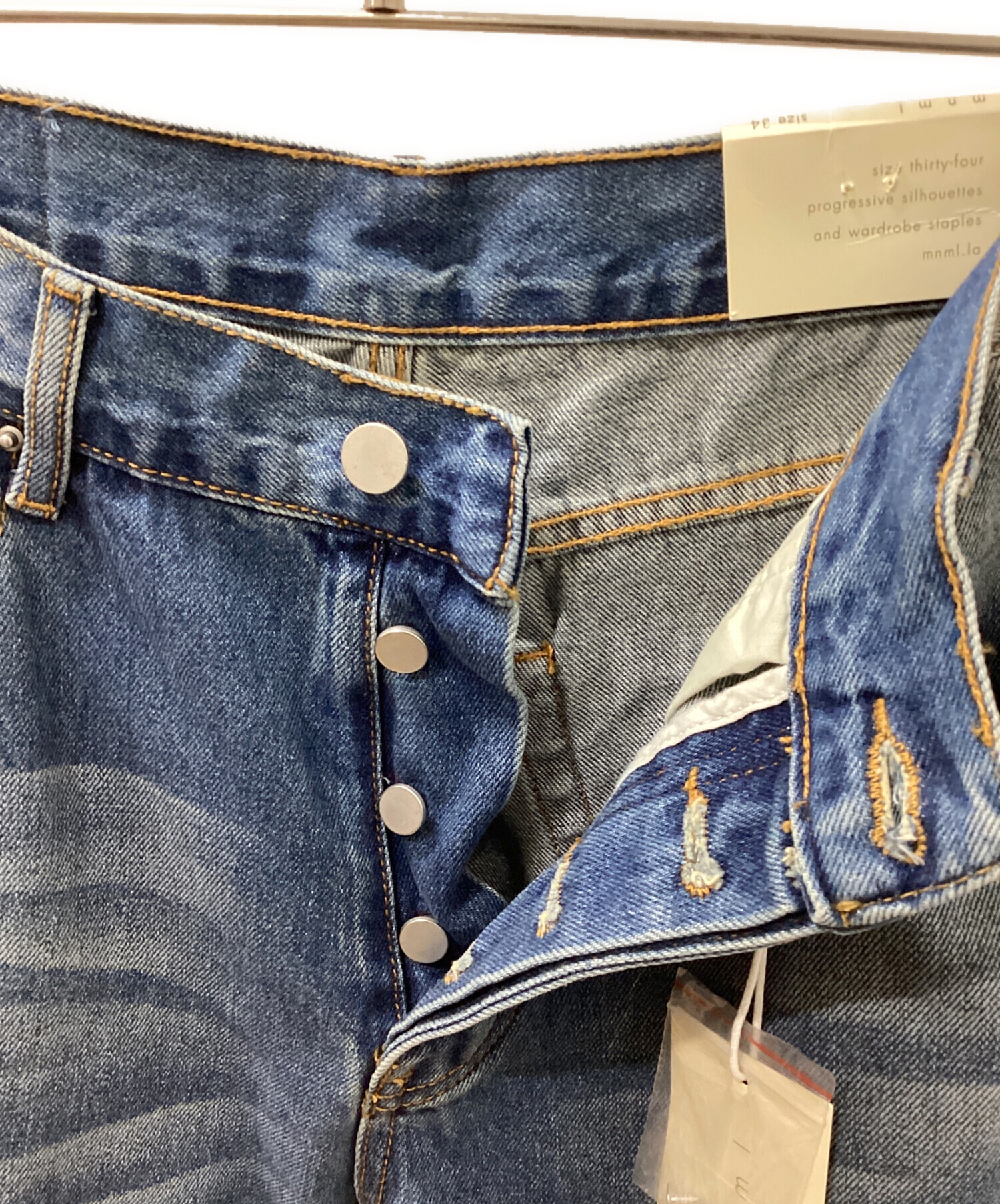 中古・古着通販】mnml (ミニマル) テーパードデニムパンツ ブルー 