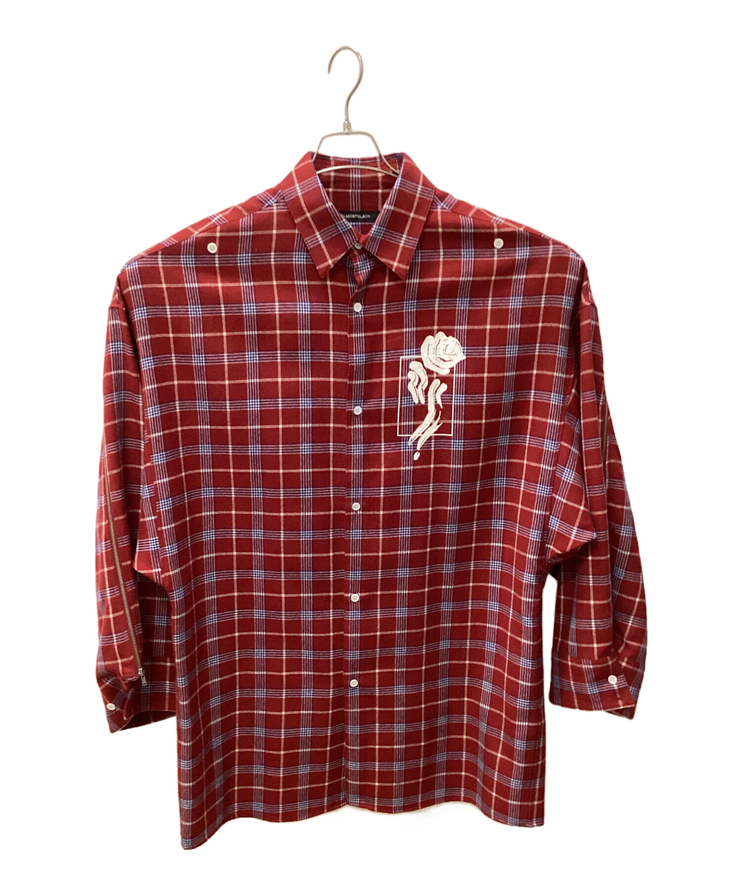 中古・古着通販】ALMOSTBLACK (オールモストブラック) CHECK LONG