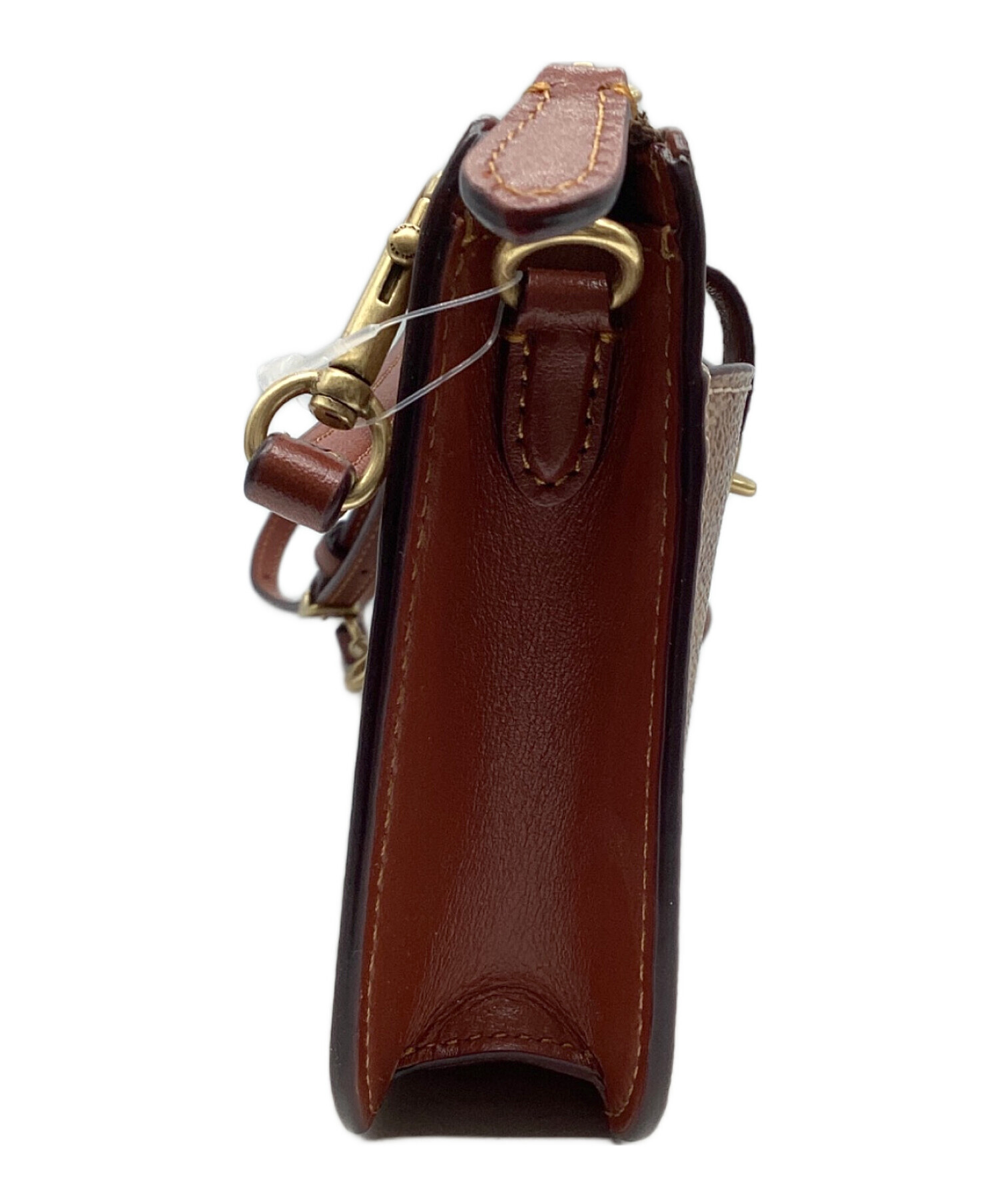 未使用品　COACH ショルダーバッグ ブラウン パープル　2way 中古・古着通販】COACH (コーチ) ショルダーバッグ シグネチャー