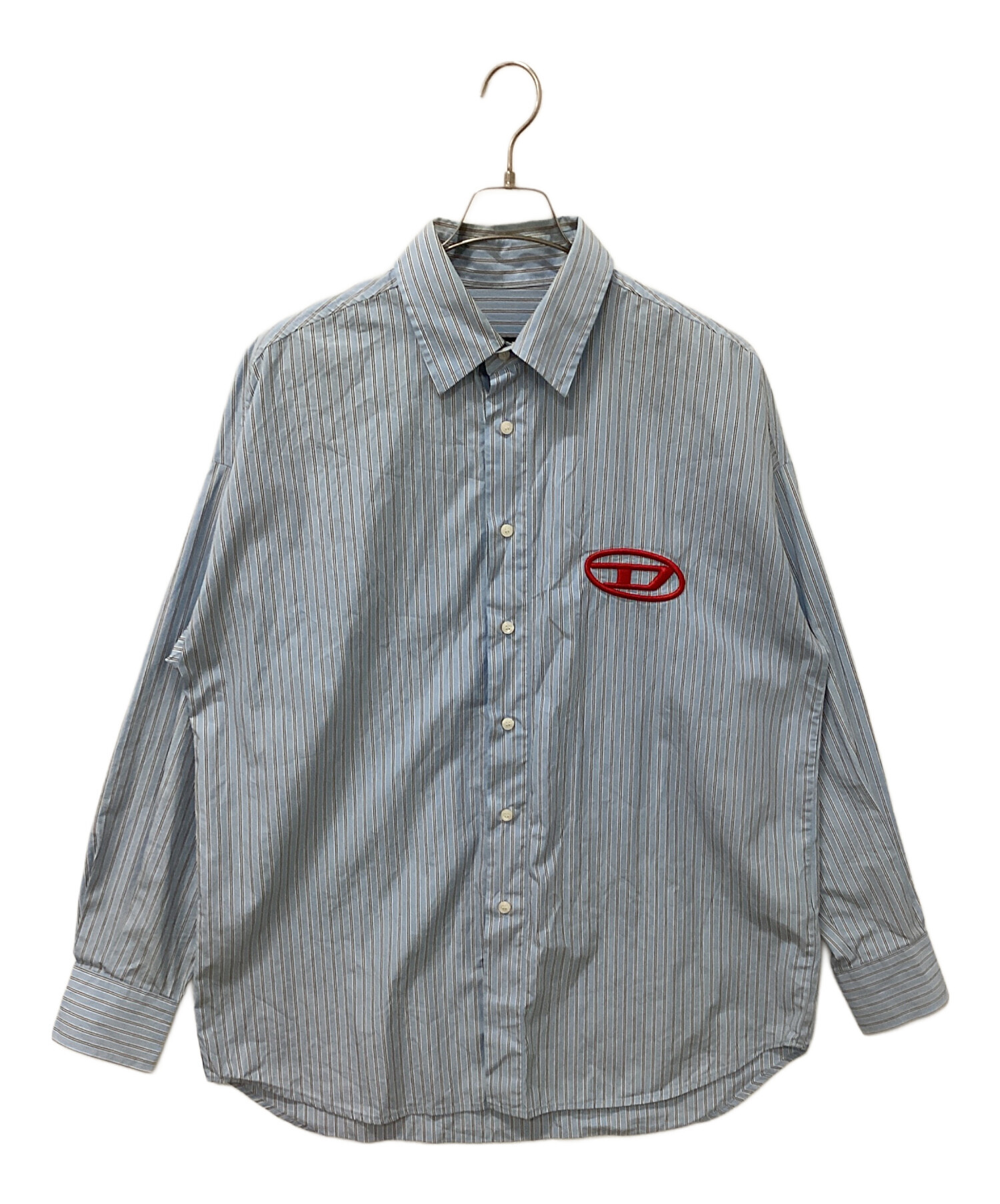 中古・古着通販】DIESEL (ディーゼル) ロゴストライプシャツ ブルー 