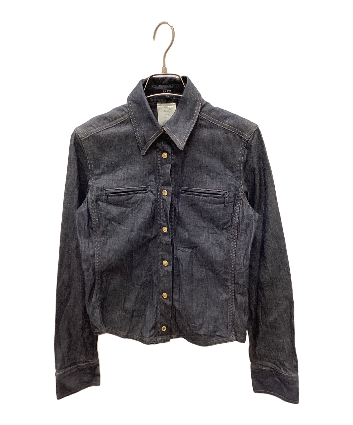 中古・古着通販】GUCCI (グッチ) デニムシャツ インディゴ サイズ:38 