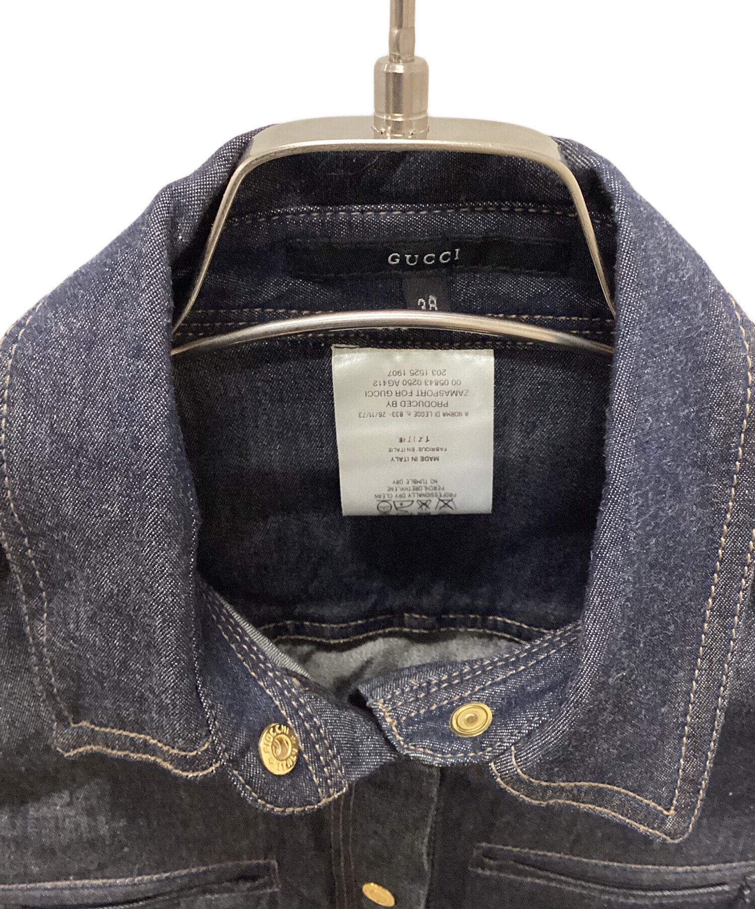 中古・古着通販】GUCCI (グッチ) デニムシャツ インディゴ サイズ:38 