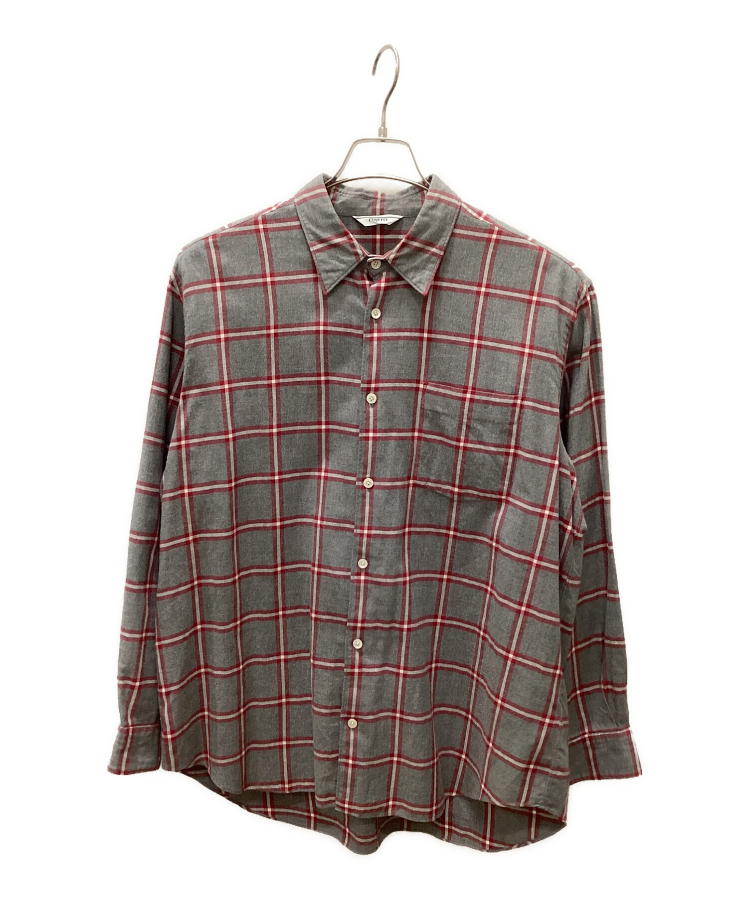 中古・古着通販】FUJITO (フジト) チェックシャツ レッド×グレー 