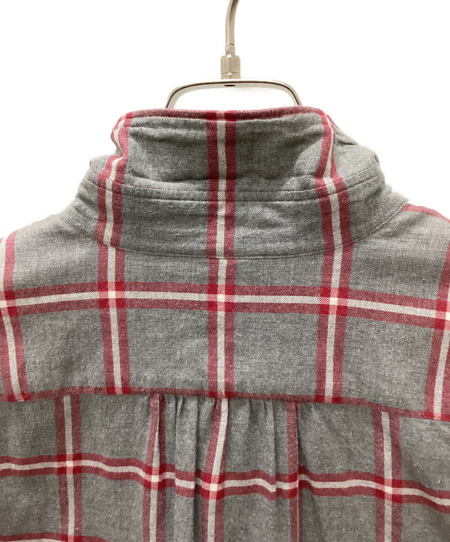 中古・古着通販】FUJITO (フジト) チェックシャツ レッド×グレー 