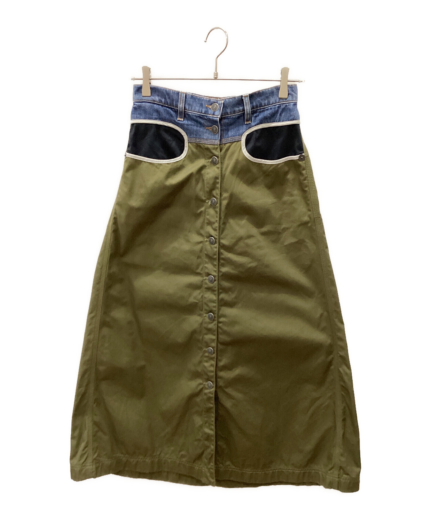 中古・古着通販】DIESEL (ディーゼル) ロングスカート オリーブ サイズ
