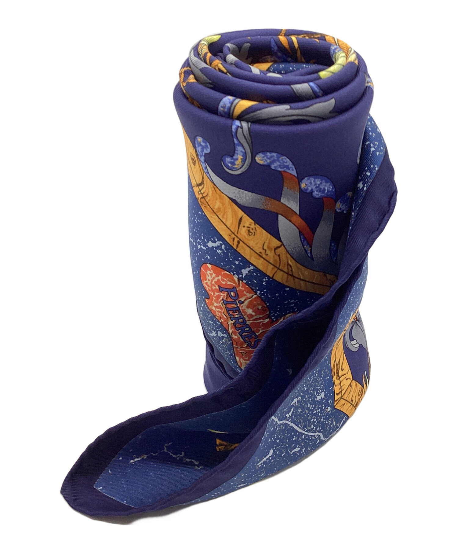 HERMES エルメス ストール  青 【古着】【中古】【送料無料】 HERMES - HERMES エルメス ストール 青 【古着】【中古】【送料無料