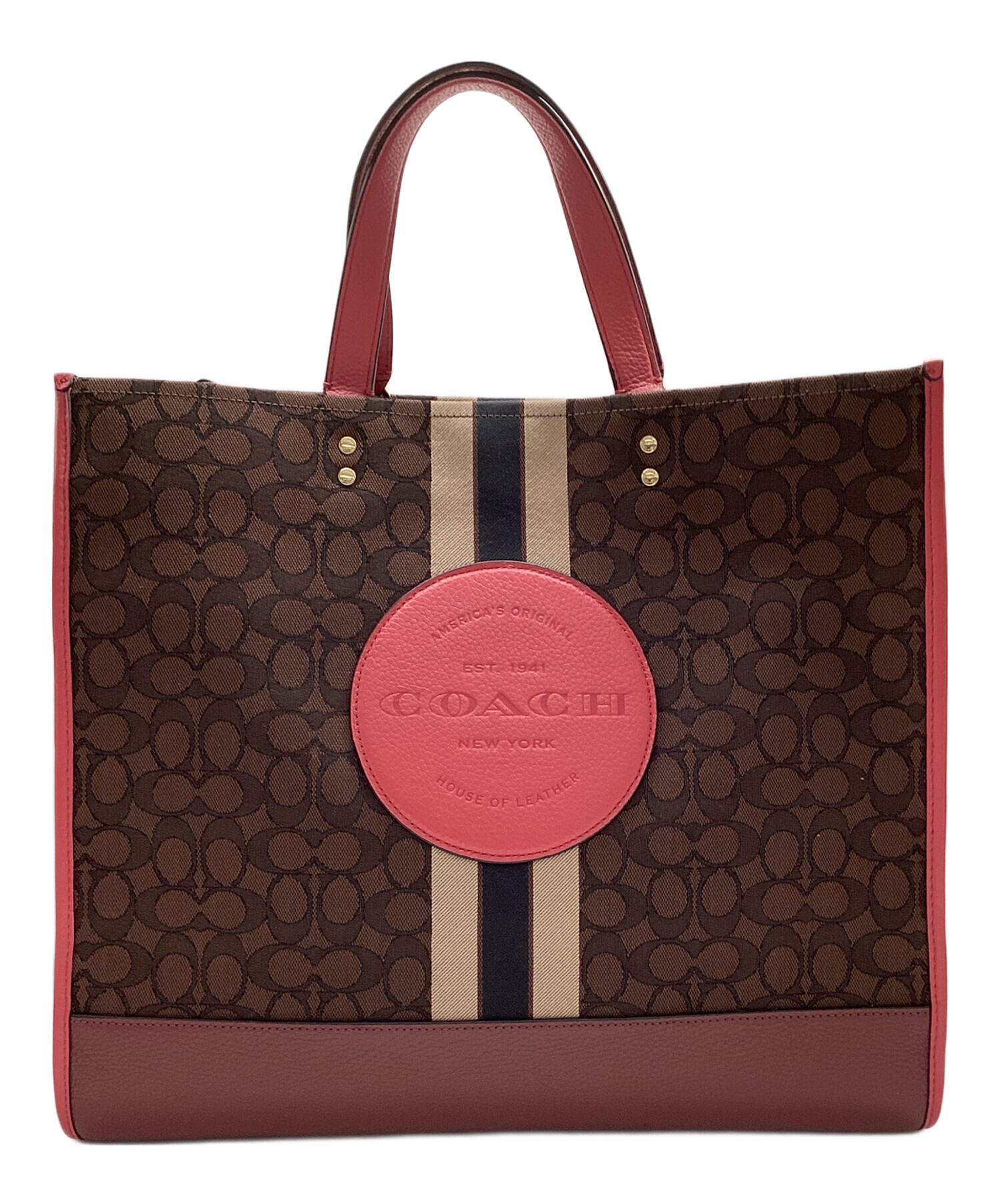 コーチ COACH バッグ トートバッグ ジャガード×レザー 黒 6234
