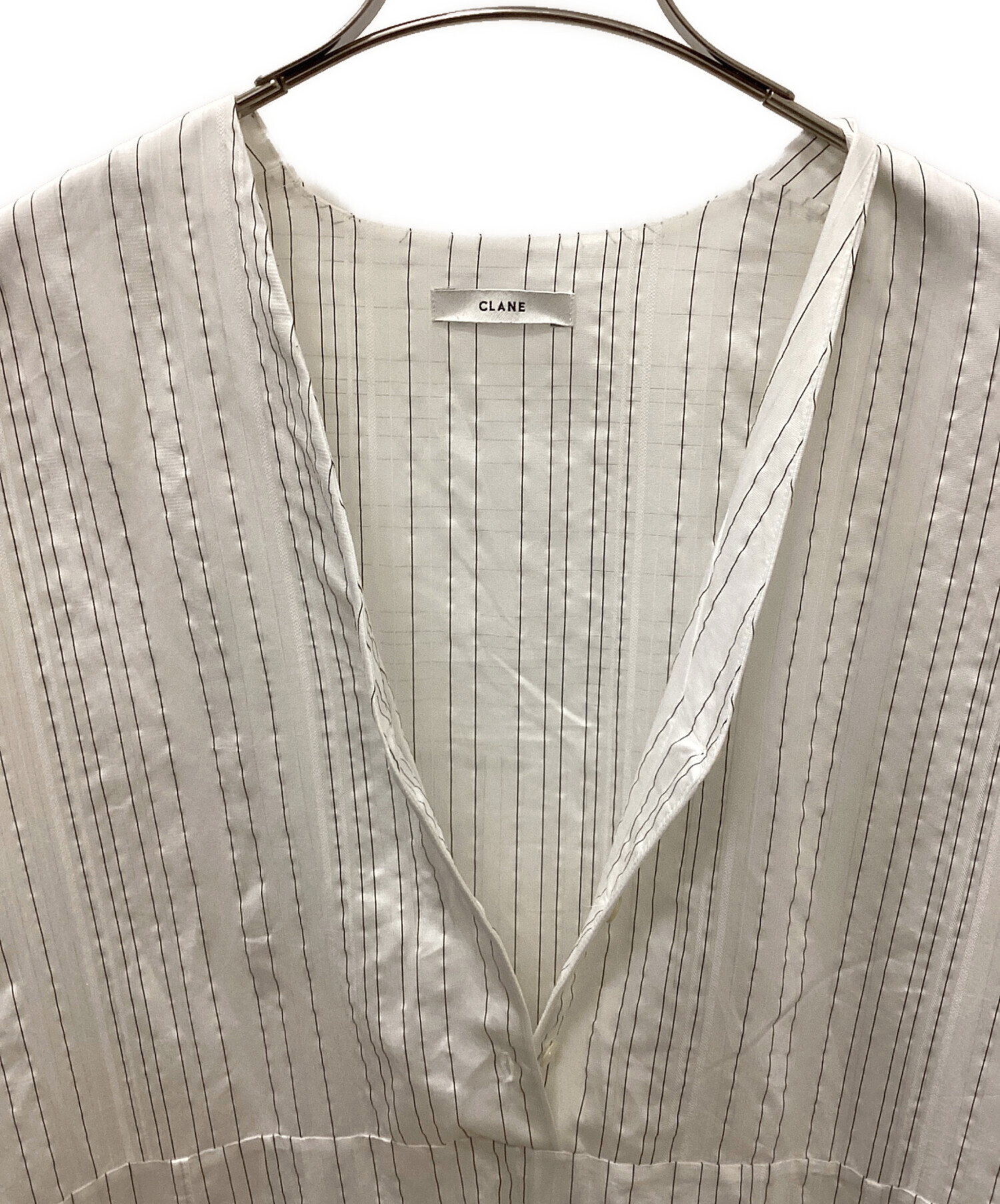 中古・古着通販】CLANE (クラネ) 2wayストライプシャツワンピース 