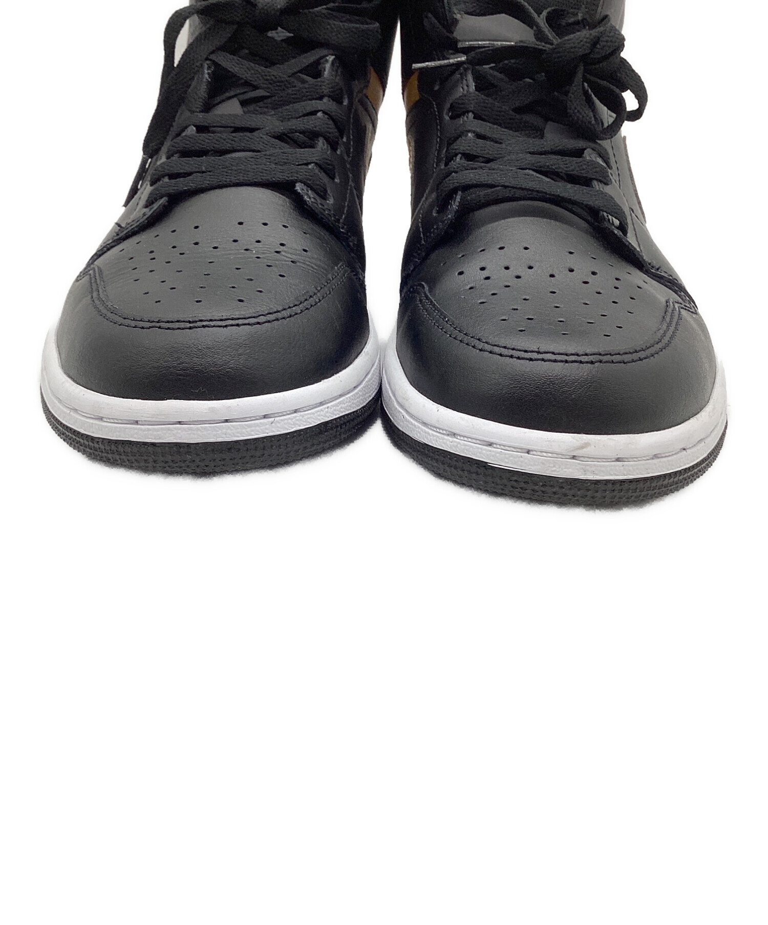 中古・古着通販】NIKE (ナイキ) Air Jordan 1 Mid ブラック×ゴールド 