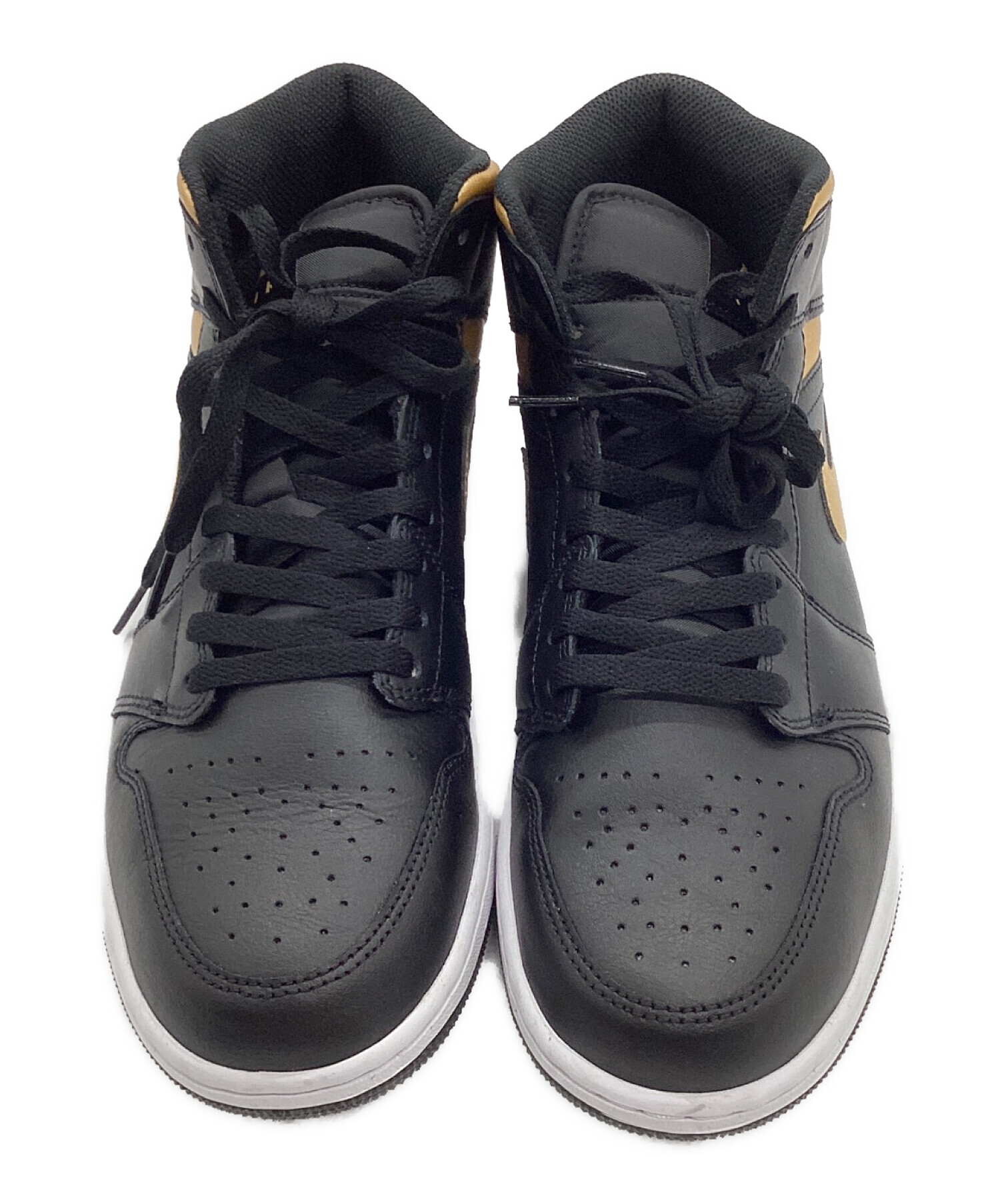 中古・古着通販】NIKE (ナイキ) Air Jordan 1 Mid ブラック×ゴールド 