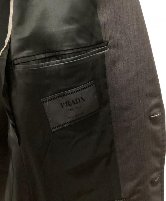 中古・古着通販】PRADA (プラダ) 2Bスーツジャケット グレー×ボルドー