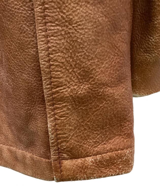 中古・古着通販】Schott (ショット) レザーカーコート ブラウン サイズ