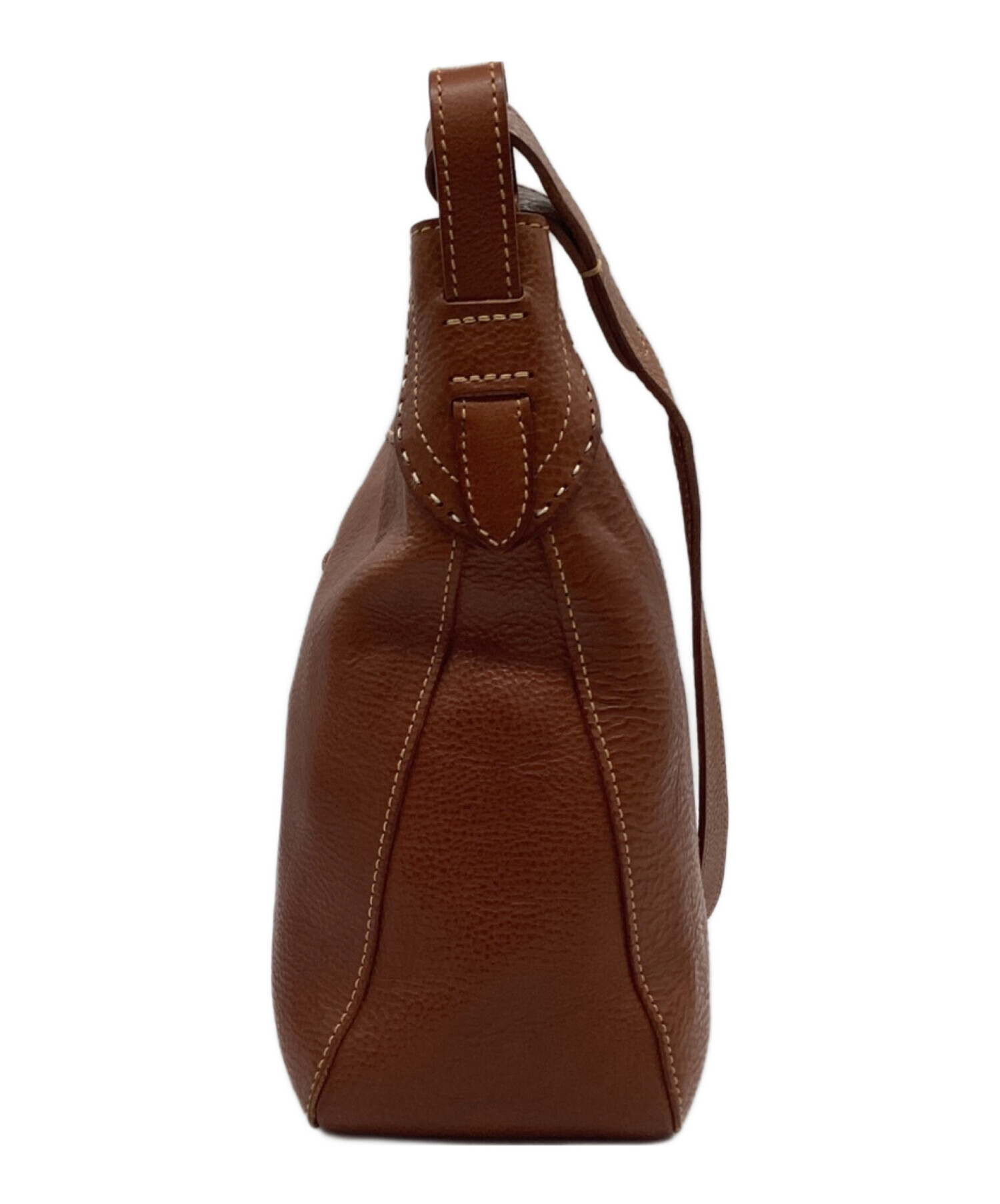 中古・古着通販】genten (ゲンテン) レザーショルダーバッグ ブラウン