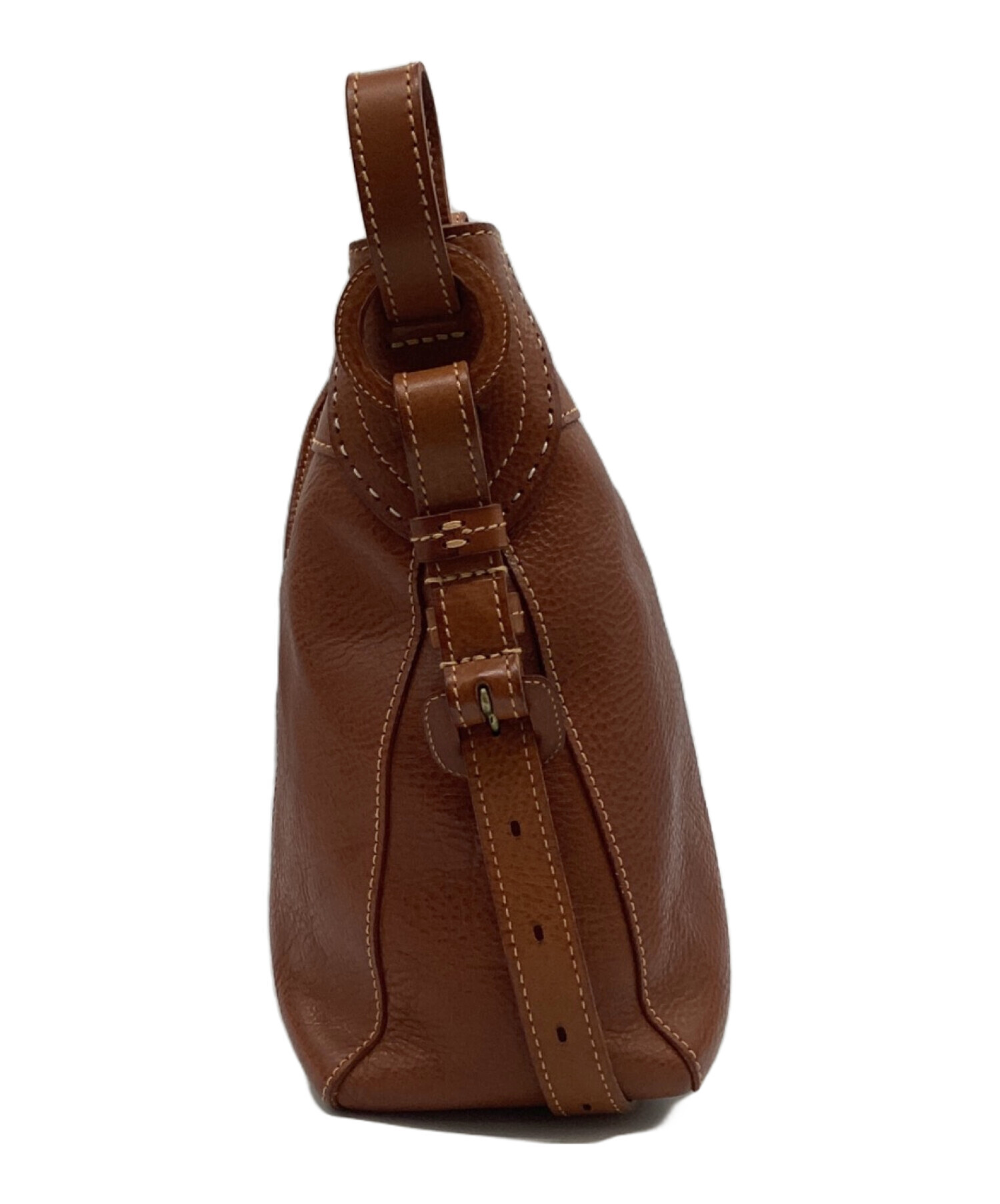 genten ゲンテン レザー ショルダーバッグ 2WAYバッグ ブラウン 中古・古着通販】genten (ゲンテン) レザーショルダーバッグ ブラウン