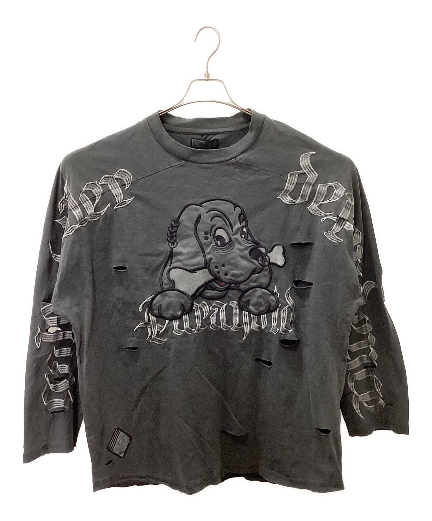 中古・古着通販】Crutch (クラッチ) 病みに染まりしロンTee グレー 