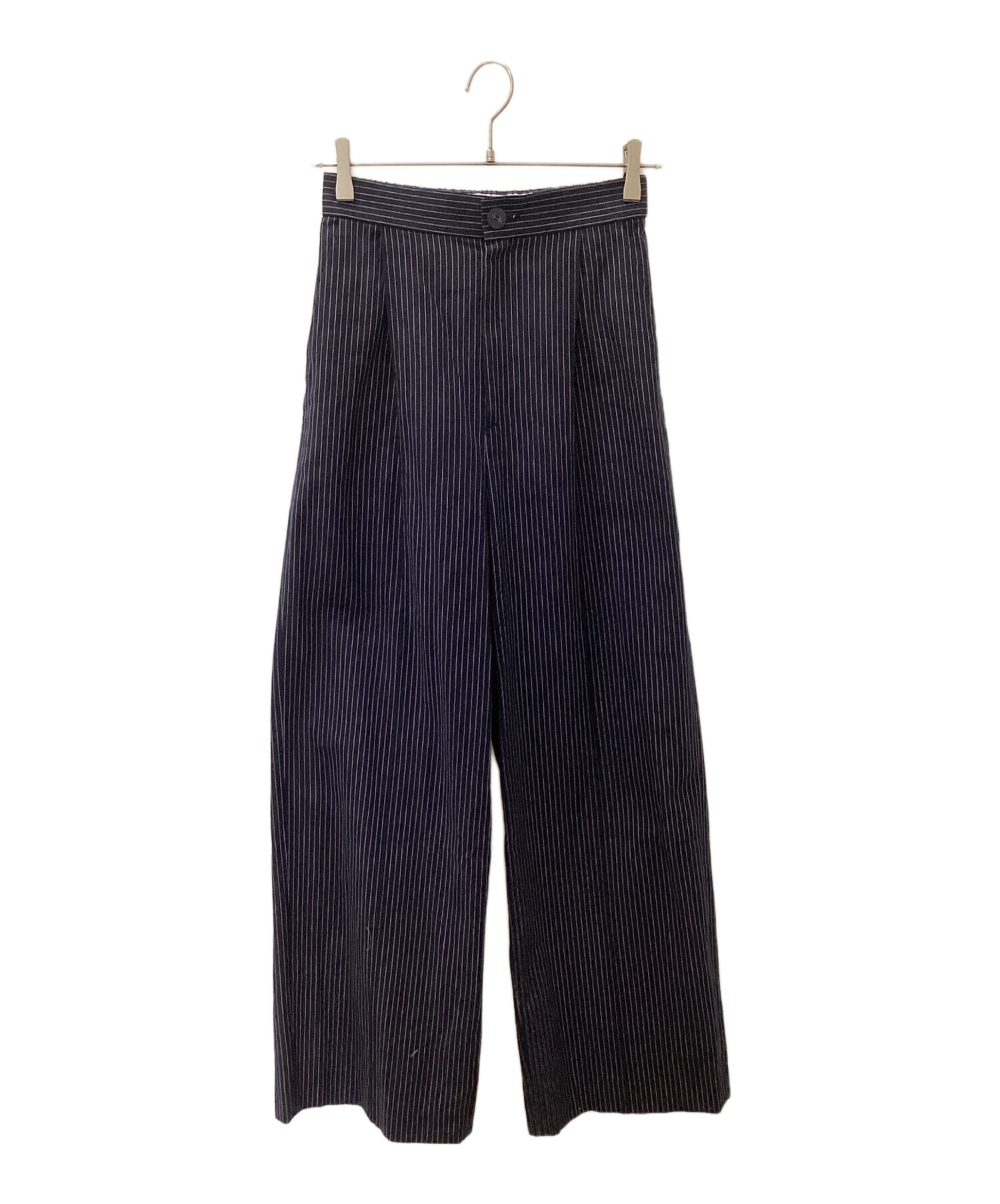 中古・古着通販】ENFOLD (エンフォルド) タックパンツ ネイビー サイズ