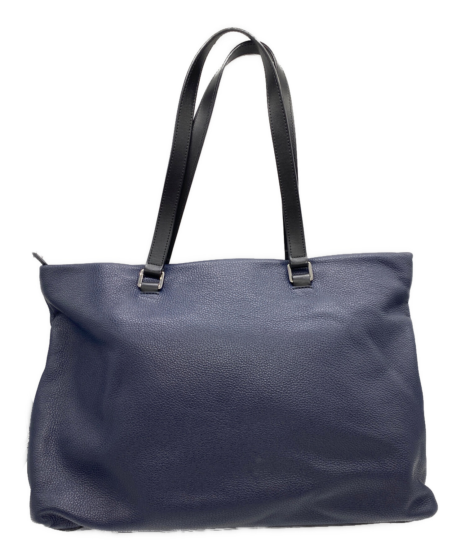 極美品　FURLA レア　ネイビー レザー トートバッグ　ビジネス 極美品 FURLA レア ネイビー レザー トートバッグ ビジネス 極美品