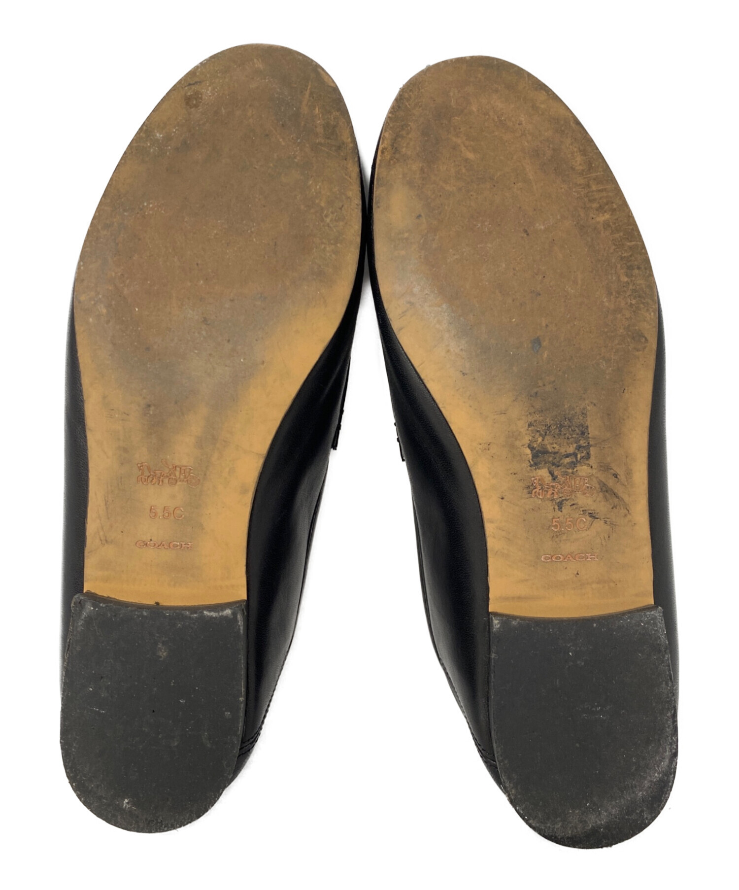 中古・古着通販】COACH (コーチ) HALEY LEATHER LOAFER ブラック