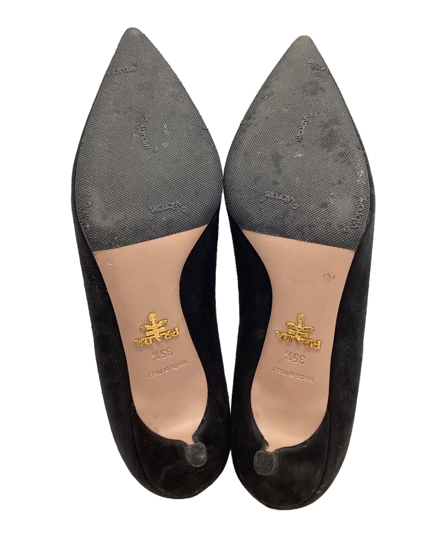 中古・古着通販】PRADA (プラダ) ポインテッドトゥパンプス ブラック