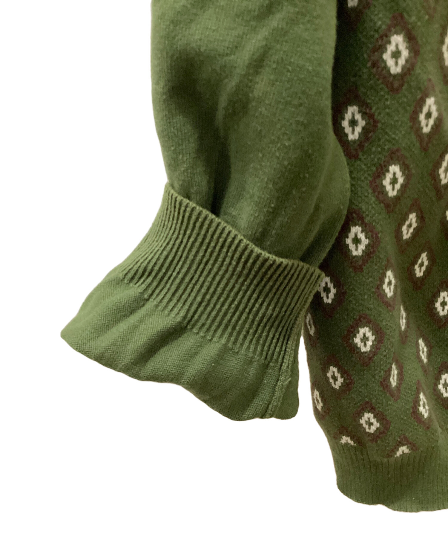 ttt msw diamond knit polo カーディガン L 中古・古着通販】TTT MSW (ティー) Diamond Knit Polo グリーン