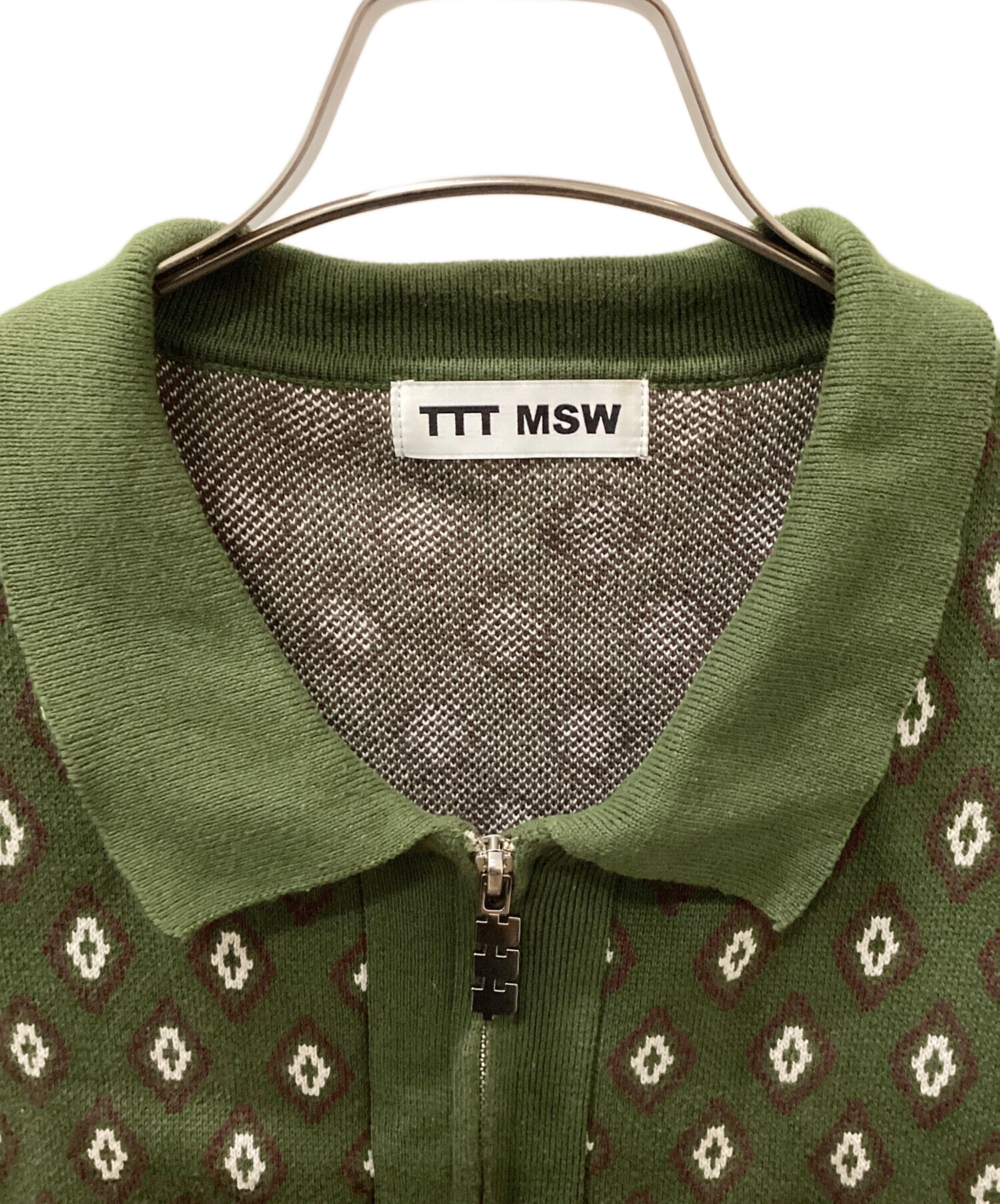 中古・古着通販】TTT MSW (ティー) Diamond Knit Polo グリーン