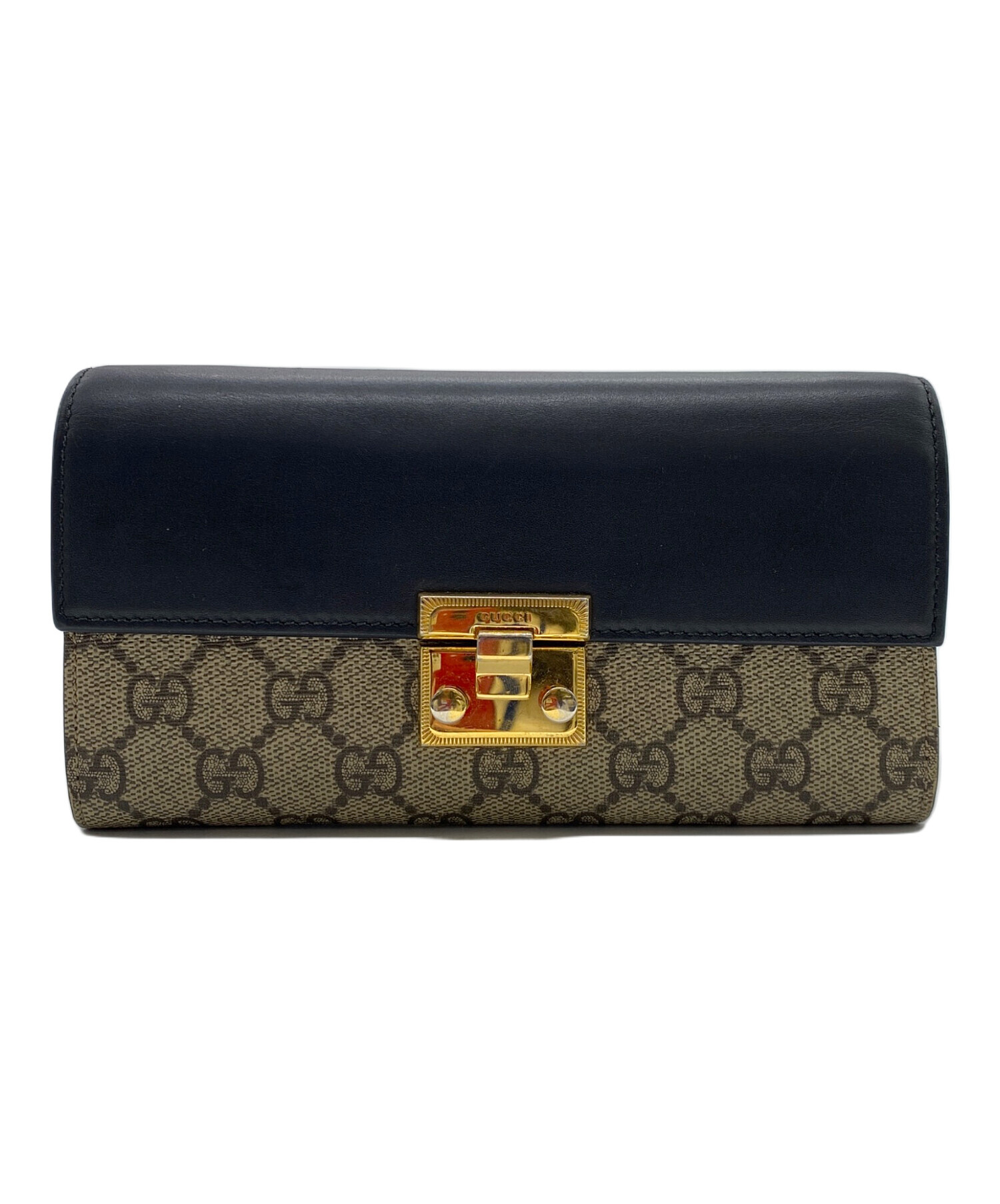 GUCCI 中古 激安 長財布 中古・古着通販】GUCCI (グッチ) 長財布 ブラック×ベージュ｜ブランド