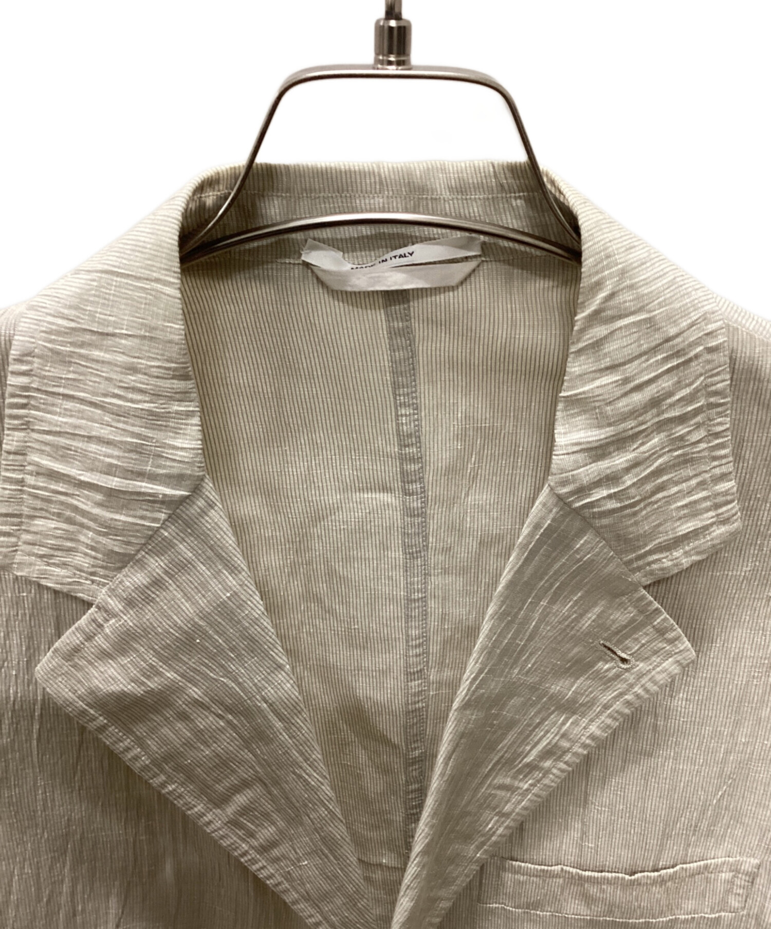 中古・古着通販】HERMES (エルメス) リネンコットン クレープ 段返り3B