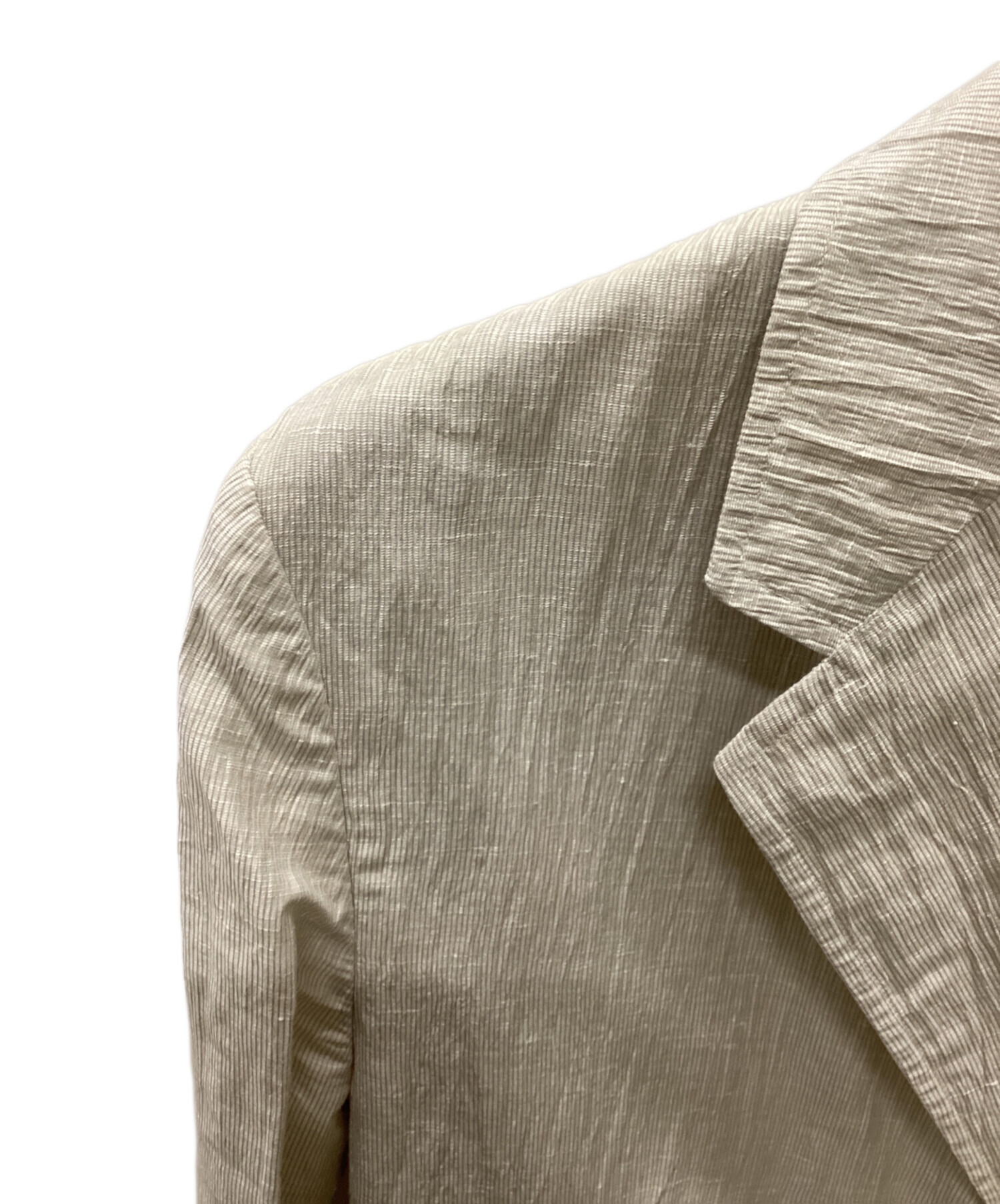 HERMES ベージュ リネン＆コットン テーラードジャケット 52 HERMES