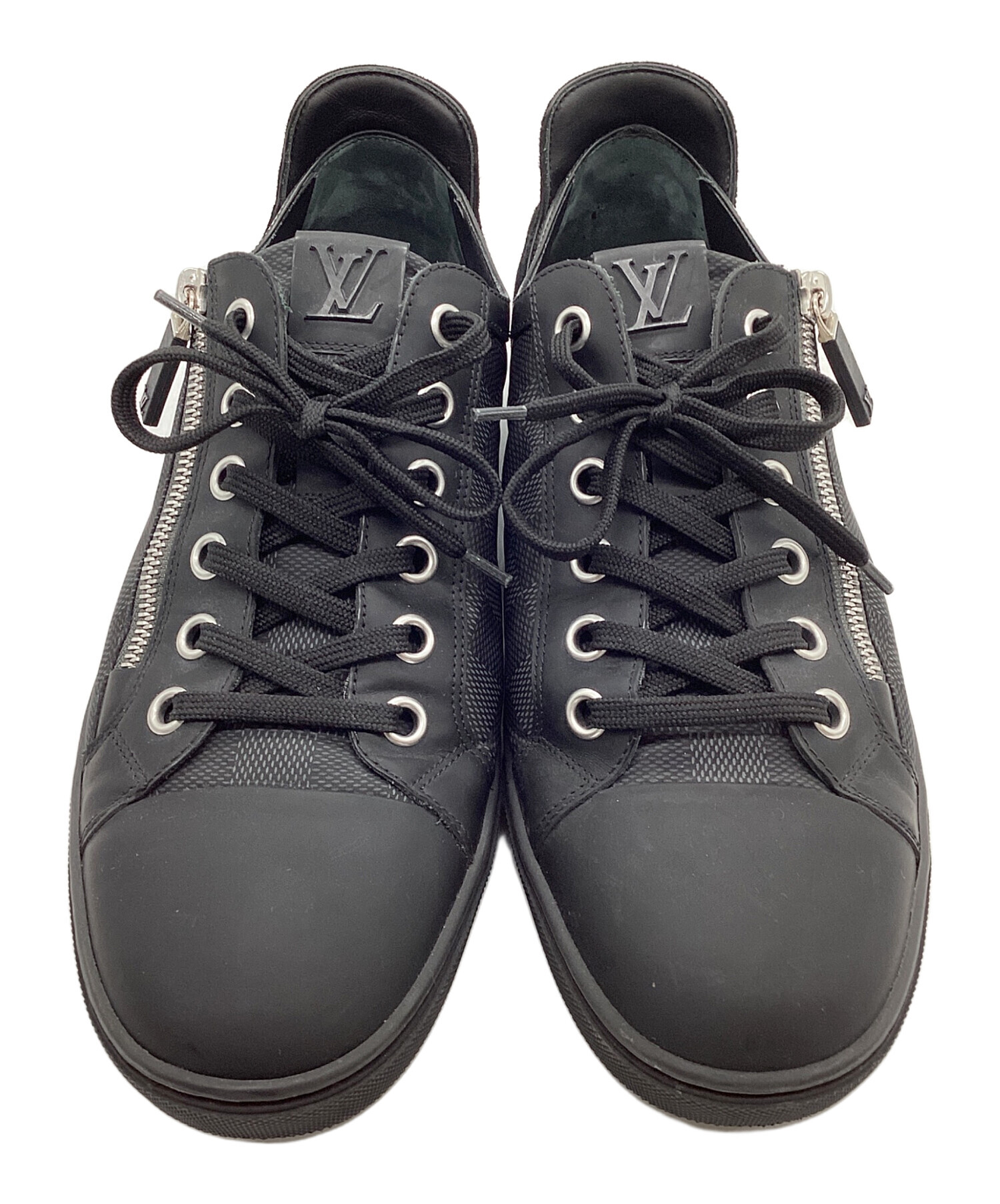 Louis Vuitton ブラック スニーカー ジッパー付き 中古・古着通販】LOUIS VUITTON (ルイ ヴィトン) サイドジップ