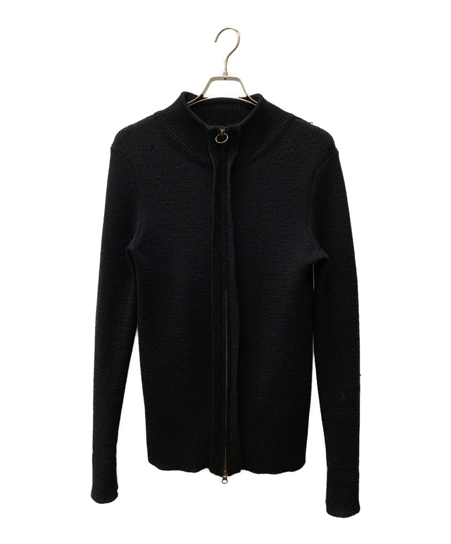 Y'sワイズ 黒ニット 中古・古着通販】Y's (ワイズ) ジップニットジャケット ブラック