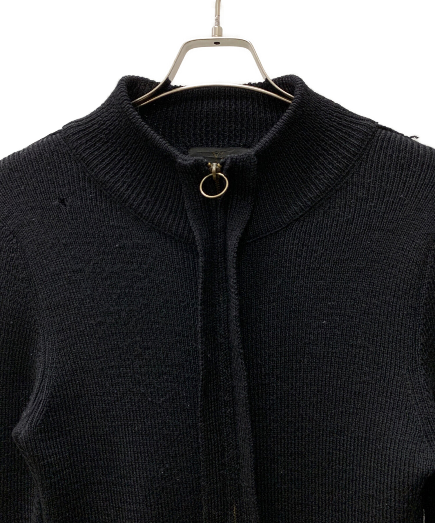 中古・古着通販】Y's (ワイズ) ジップニットジャケット ブラック