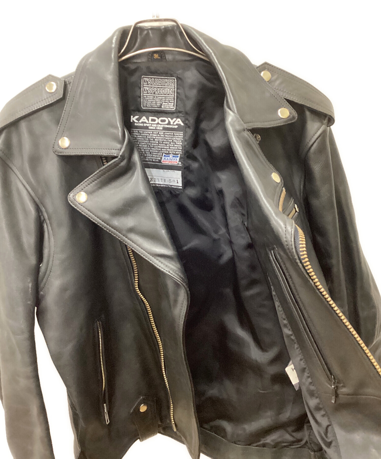 中古・古着通販】KADOYA (カドヤ) レザーライダースジャケット