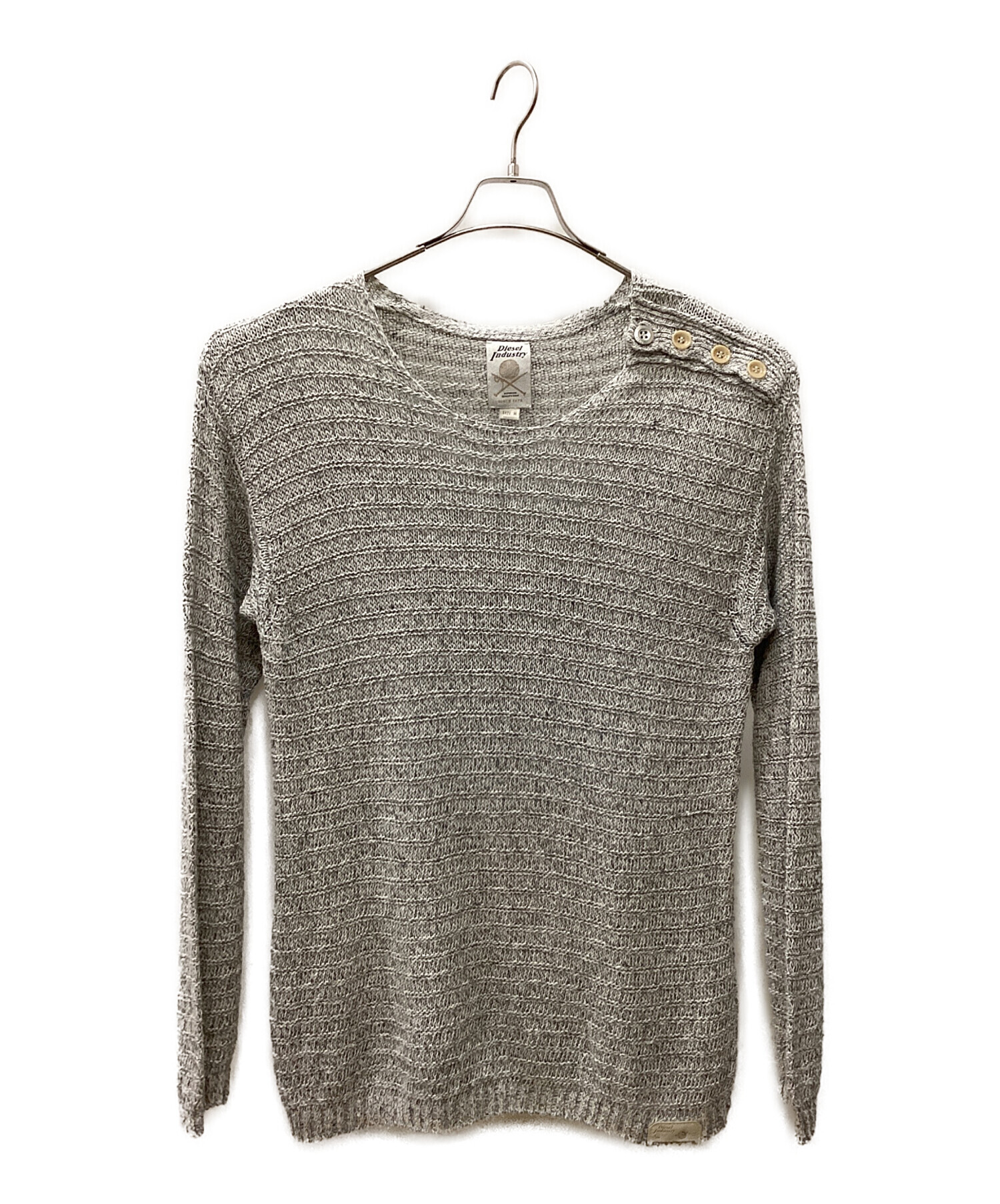 中古・古着通販】DIESEL (ディーゼル) 薄手ニット グレー サイズ:M