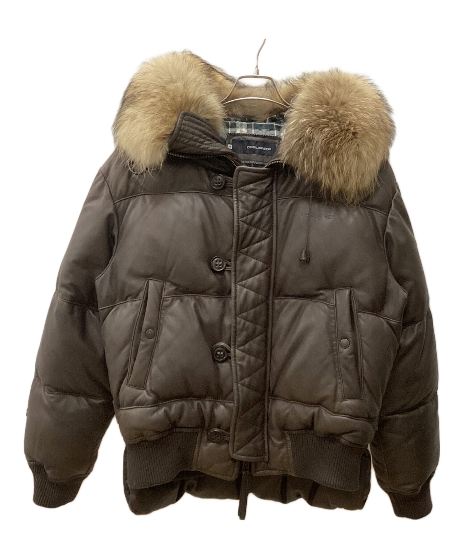 DSQUARED2 ディースクエアード ラムレザー フライトジャケット 48/L 中古・古着通販】DSQUARED2 (ディースクエアード) ラムレザーダウン