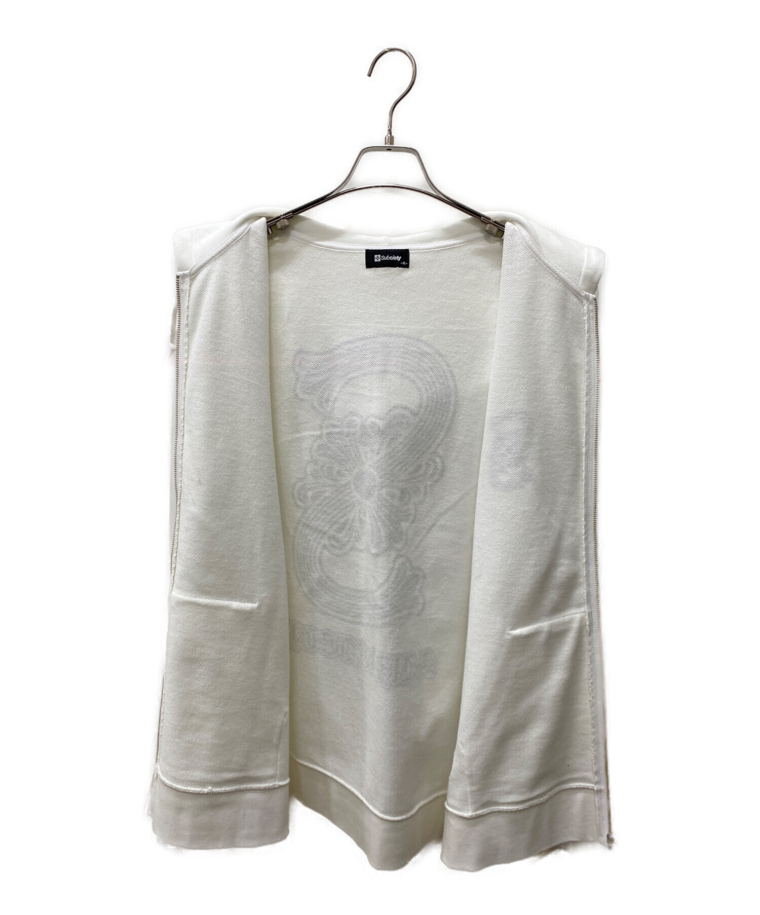 中古・古着通販】SUBCIETY (サブサエティ) ジップパーカー ホワイト 