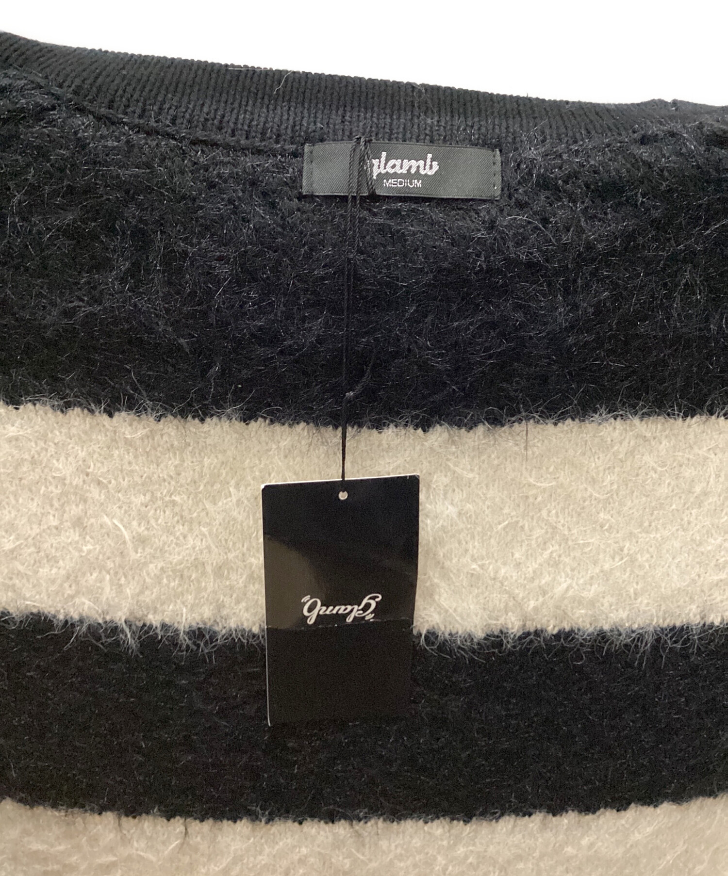 中古・古着通販】glamb (グラム) ファジーボーダーカーディガン