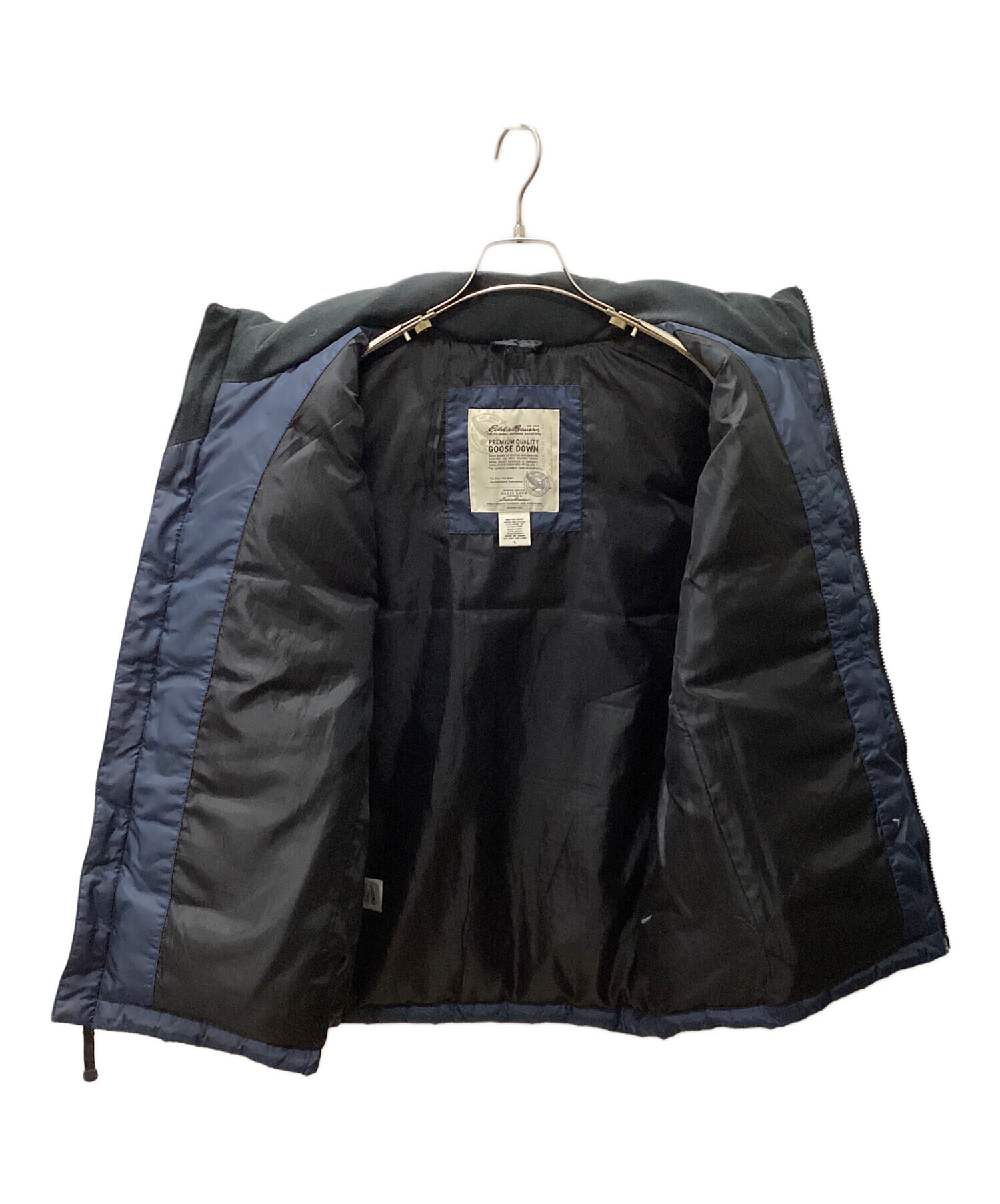 白タグ★Eddie Bauer エディバウアー　ダウンベスト　メンズL 紺　古着 中古・古着通販】Eddie Bauer (エディーバウアー) ダウンベスト