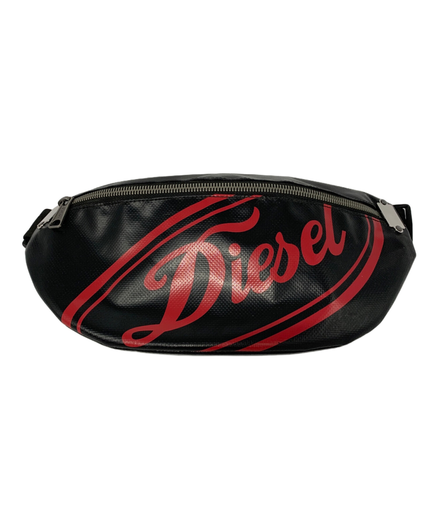 DIESELブラックボディバッグ ロゴ入り 未使用タグ付き 中古・古着通販】DIESEL (ディーゼル) ボディーバッグ ブラック×レッド