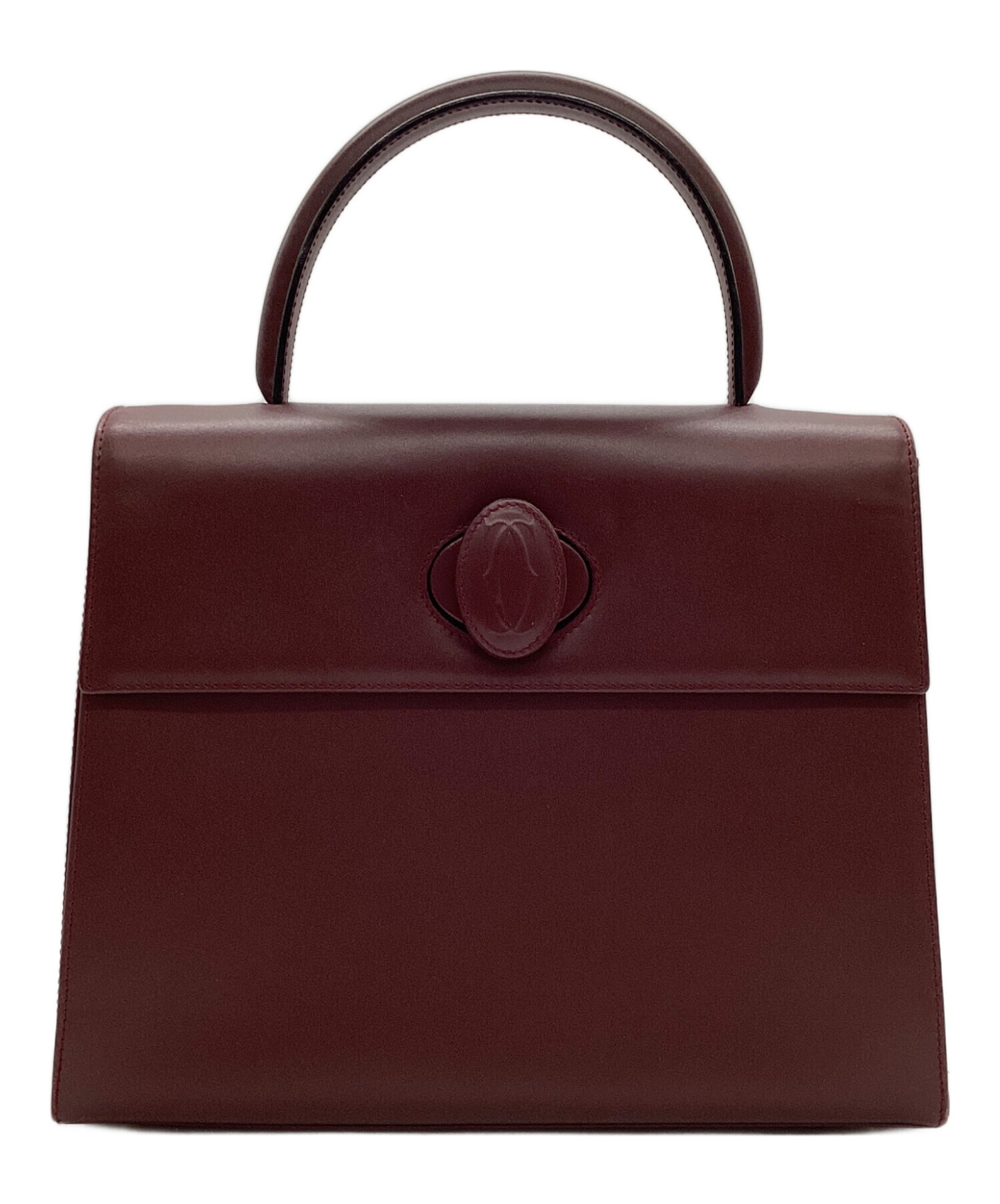 Cartier カルティエ ターンロック バーガンディ ハンドバッグ 中古・古着通販】Cartier (カルティエ) ターンロックトップハンドル
