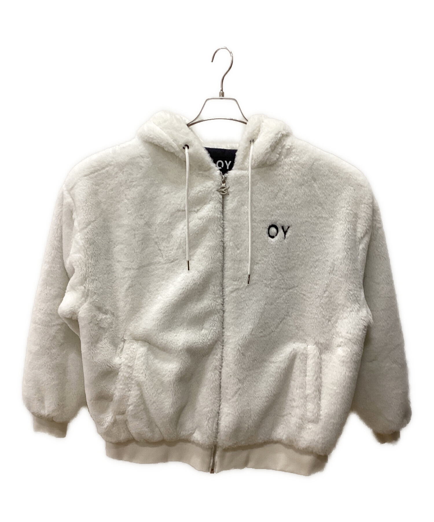 中古・古着通販】OY (オーワイ) ボアジップパーカー ホワイト サイズ