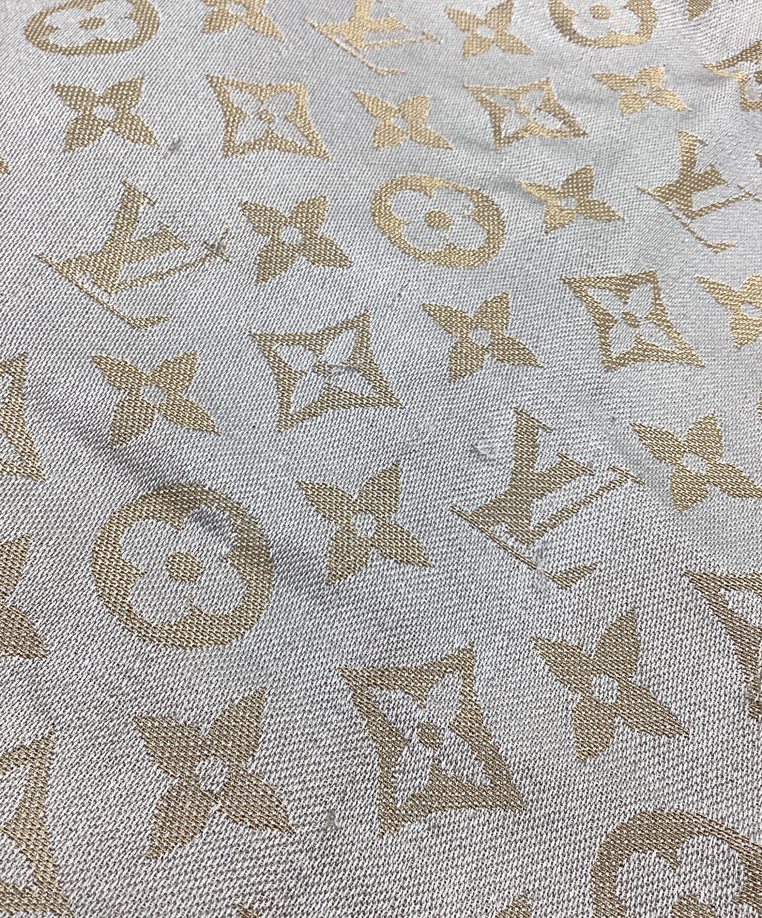 【未使用】ルイヴィトン  ストール　モノグラム柄　グレージュ 中古・古着通販】LOUIS VUITTON (ルイ ヴィトン) ストール グレージュ